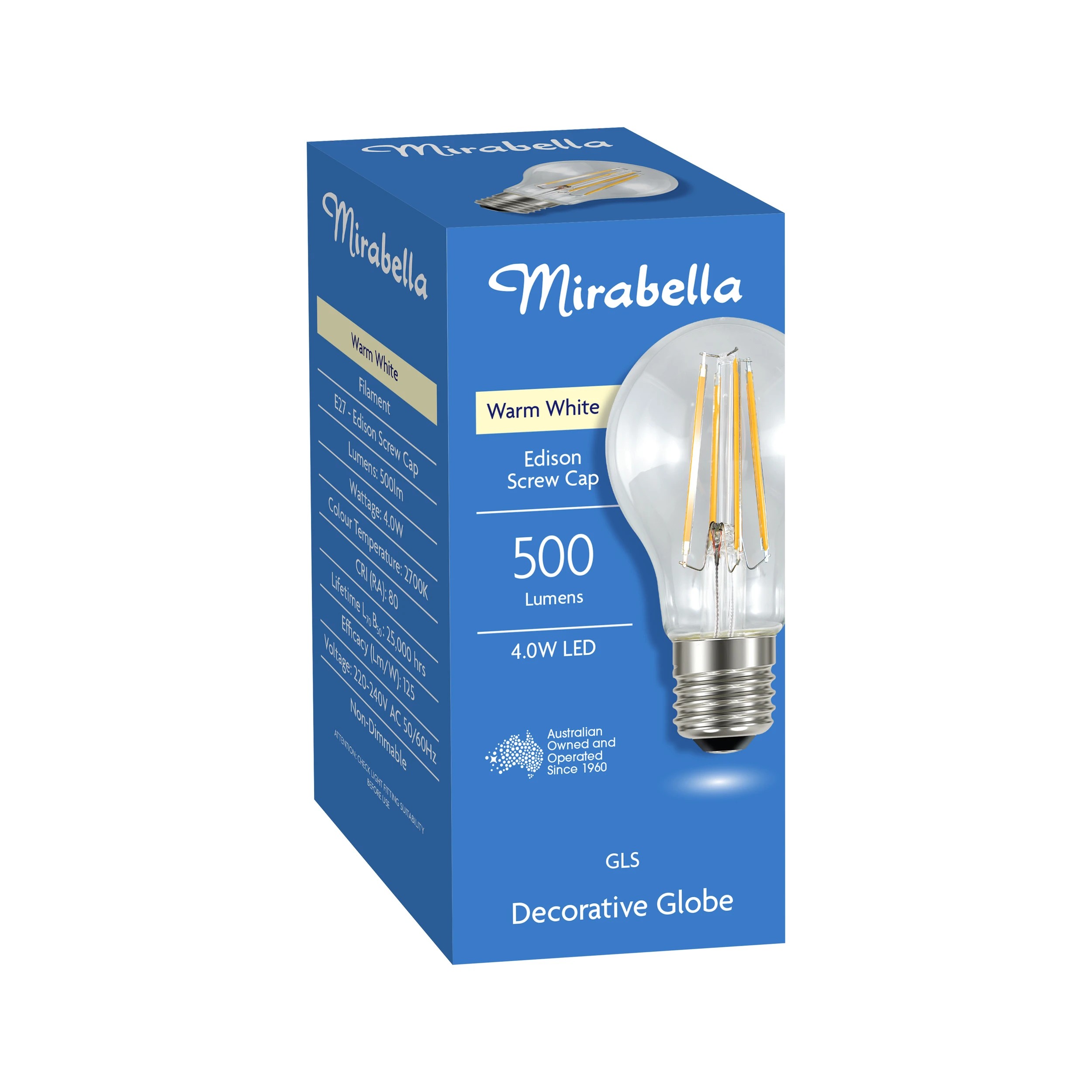 5 Mirabella 4W LED Warm White GLS Decorative Globe, 5 of 5