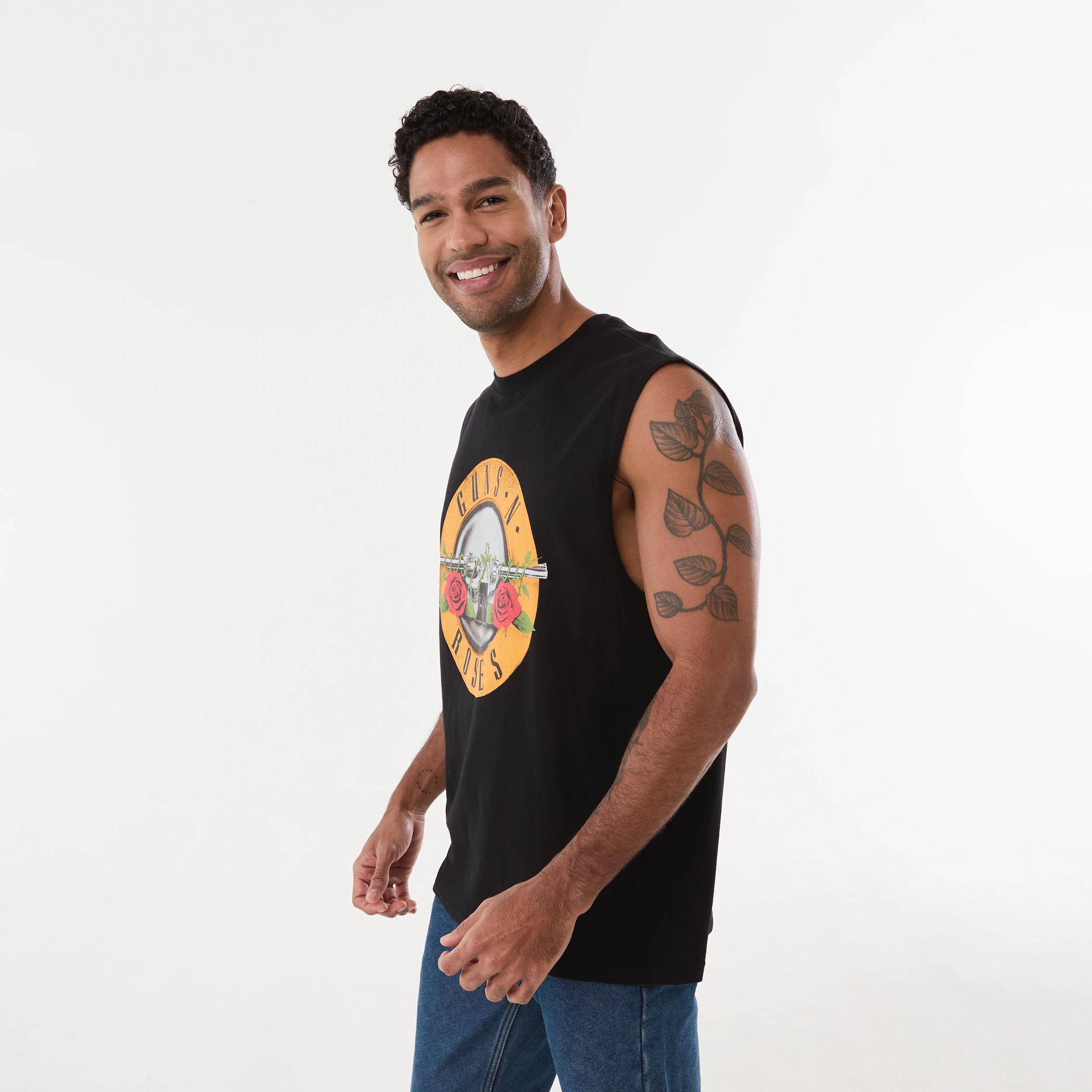 2 Guns N' Roses License Oversized Muscle BLACK, 2 of 6