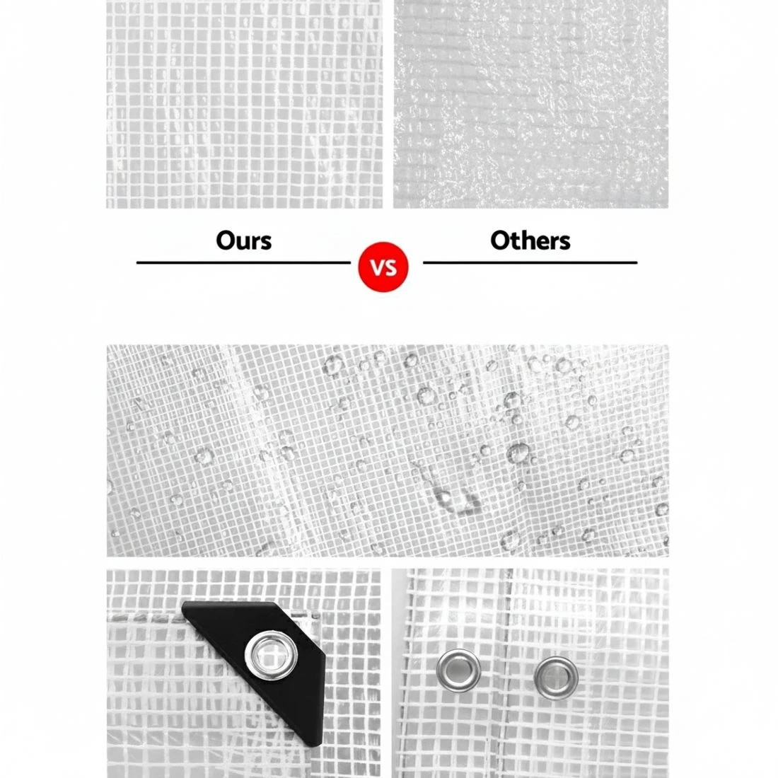 3 Instahut Tarp Tarpaulin 5x10m Canvas Heavy Duty Camping Cover Clear - Clear, 3 of 5