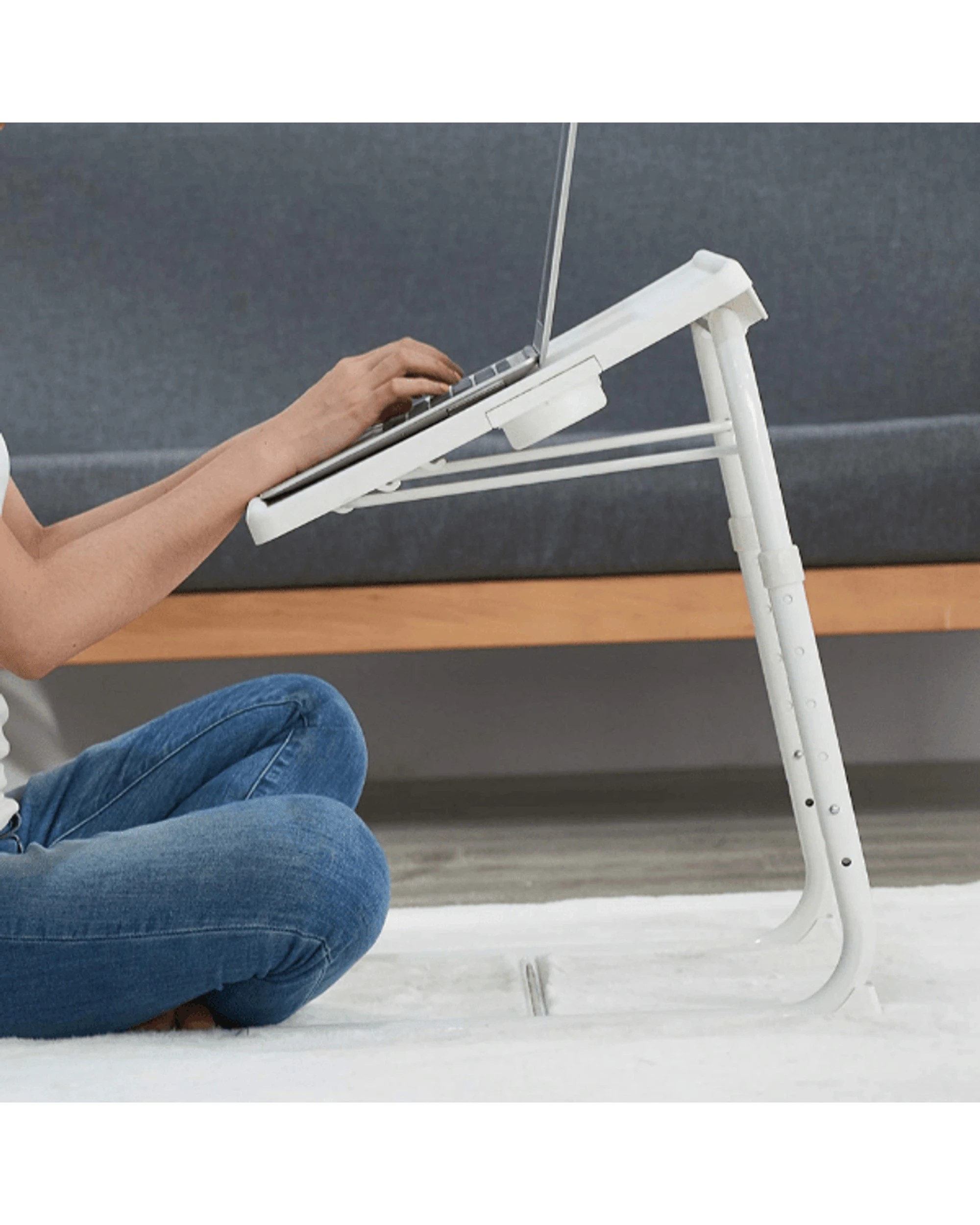 4 BR Home Portable Metal Adjustable Laptop Tray Table with Folding Design, 4 of 10