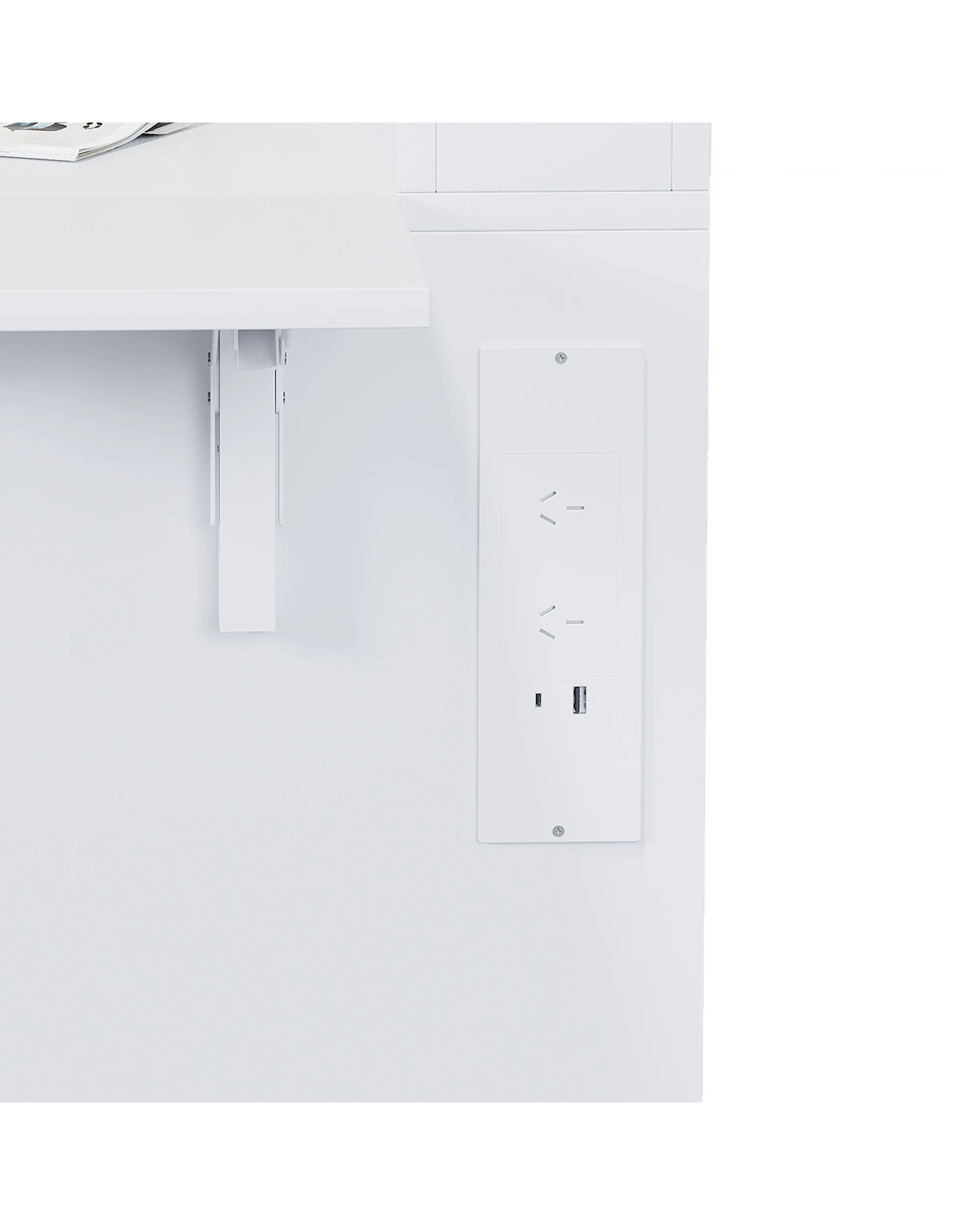 9 Advwin Dressing Table with LED Mirror,RGB Cabinet, Charging Station & Foldable Countertop - White, 9 of 10