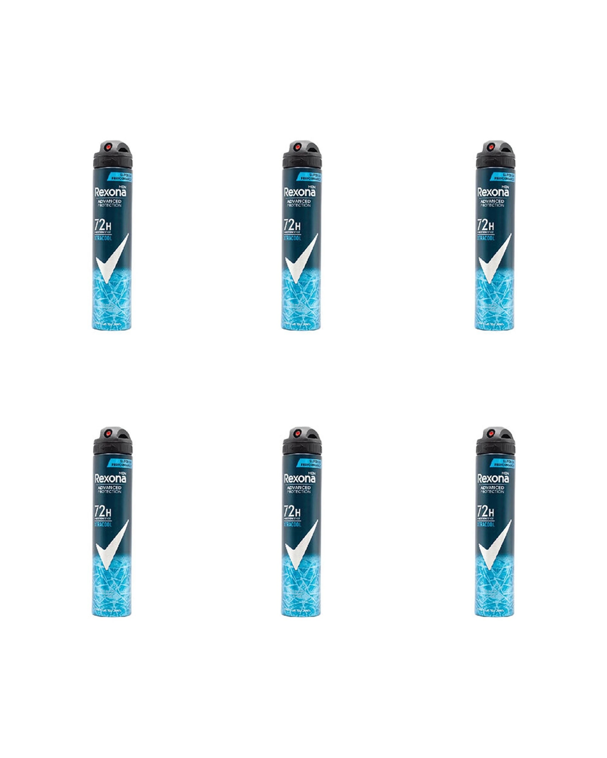 1 Rexona 6PK Men Antiperspirant Deodorant Spray 200ml 72H Protection Xtracool - Blue, 1 of 5