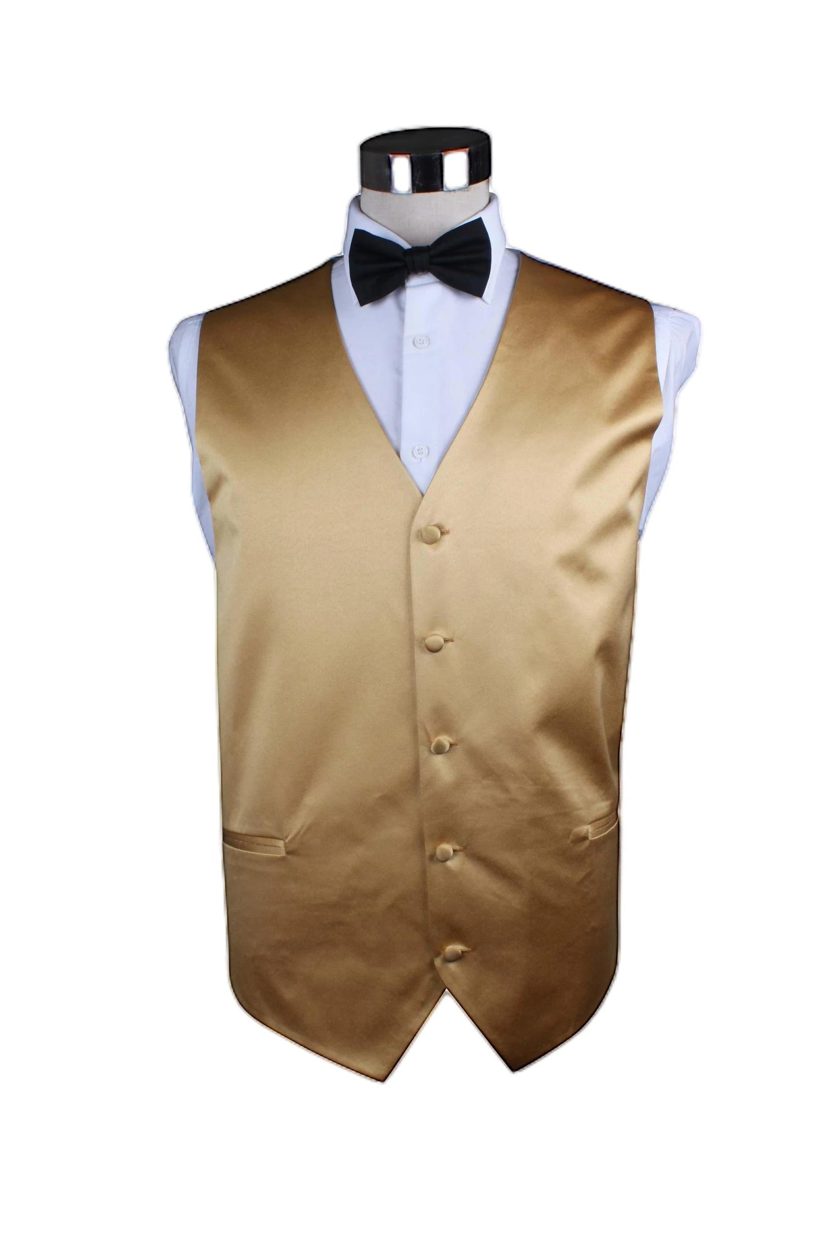 1 Zasel Mens Plain Vest Waistcoat Gold, 1 of 1