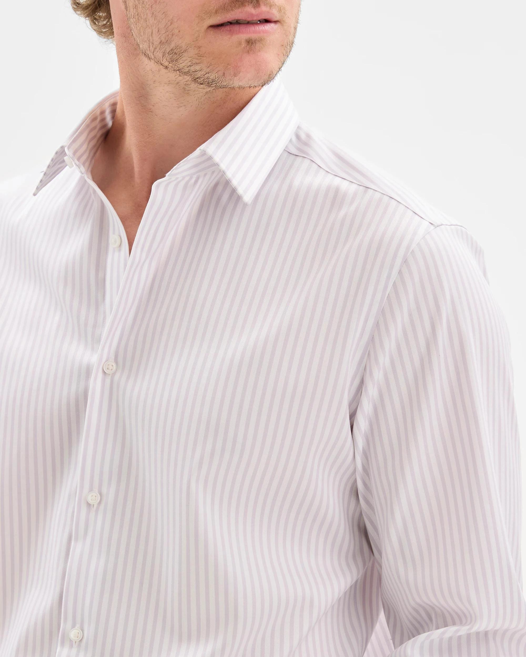 5 Preview Non Iron Long Sleeve Business Shirt LILAC STRIPE, 5 of 6