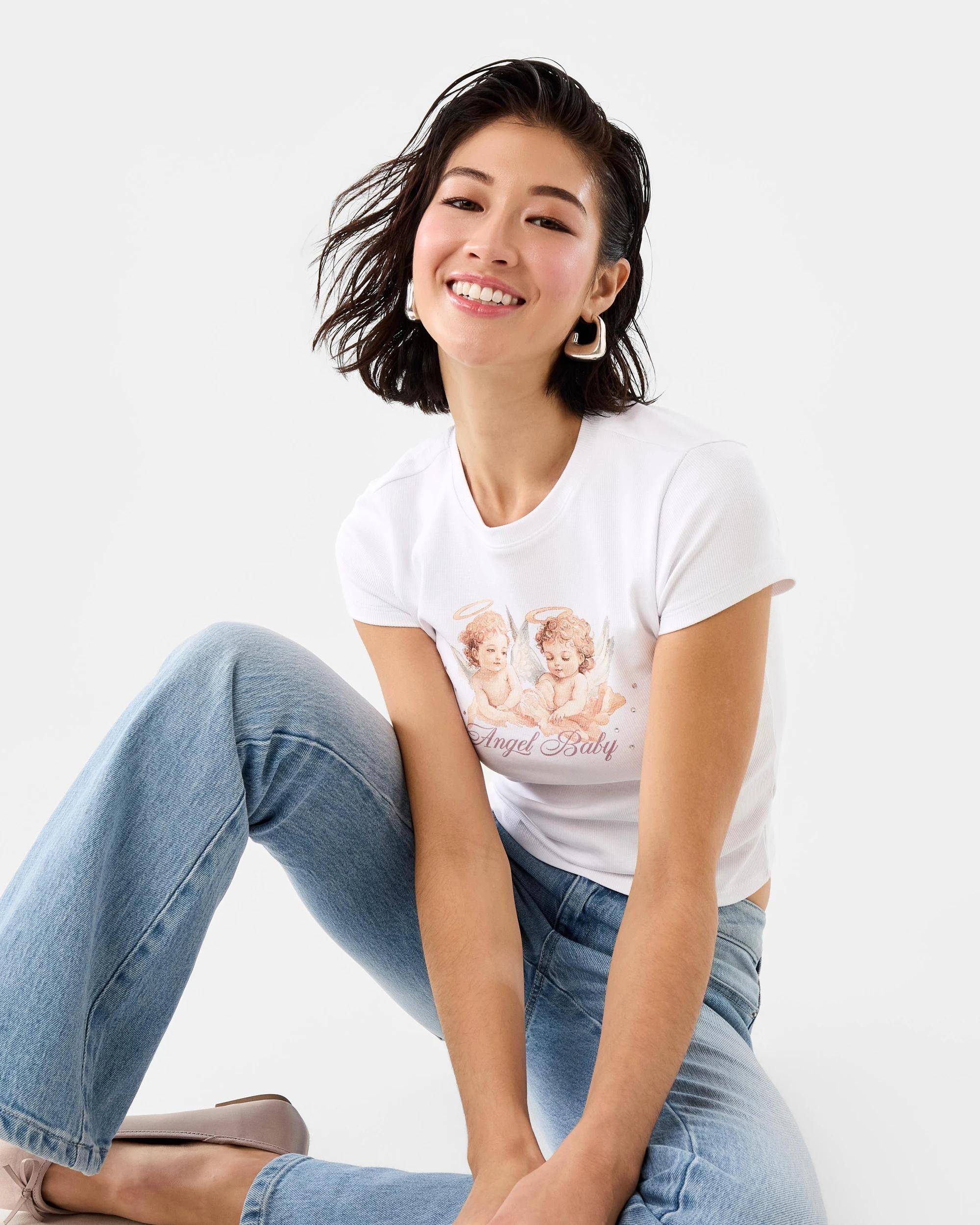9 Neat Fit Print Rib T-shirt Angel, 9 of 9