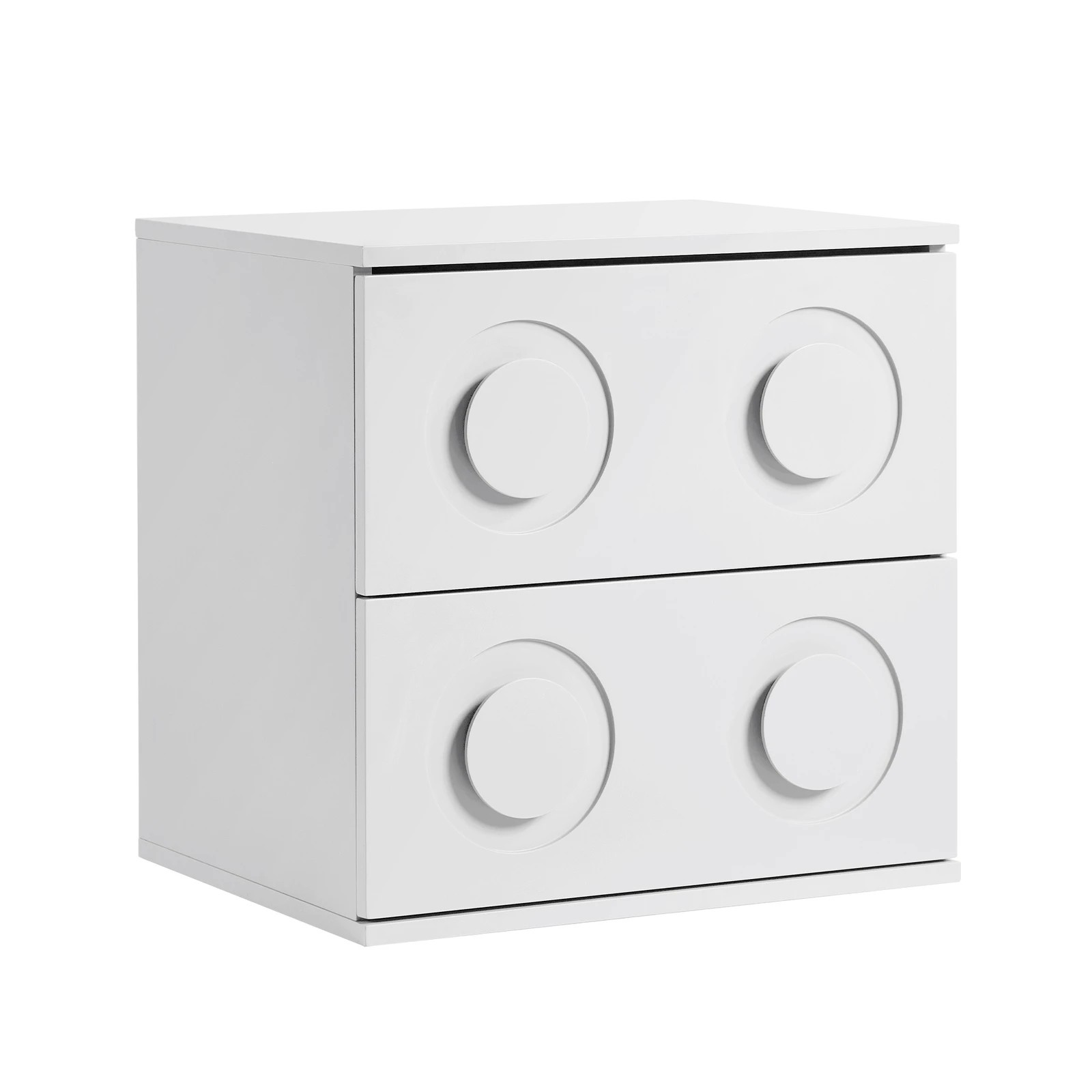 6 Oikiture 2x Bedside Table 2 Drawers Nightstand Side Storage Cabinet - White, 6 of 9