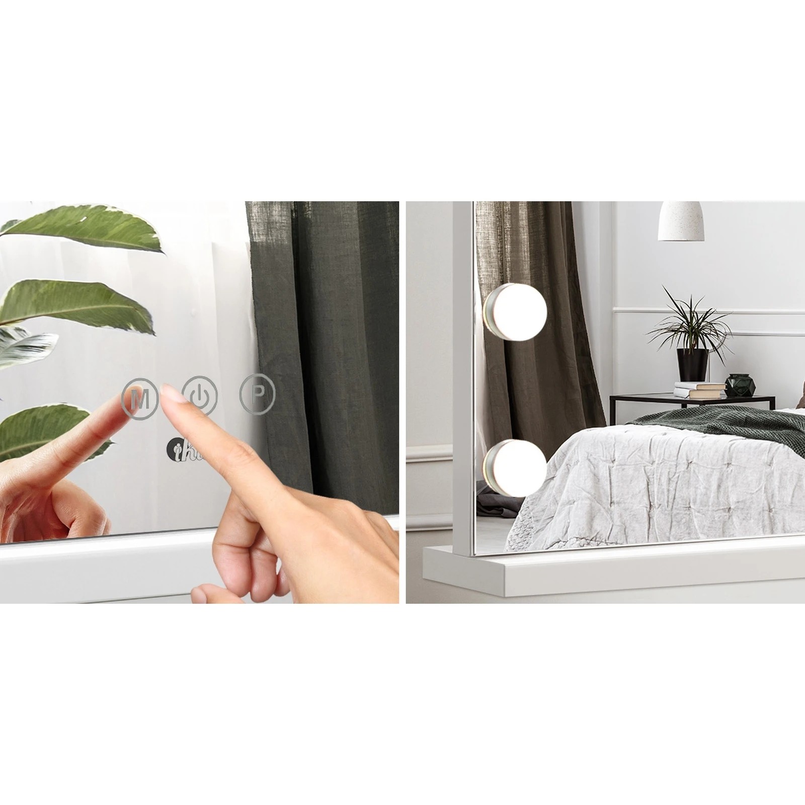 5 Oikiture Dressing Table LED Makeup Mirror 2 Drawers Vanity Desk - White, 5 of 9