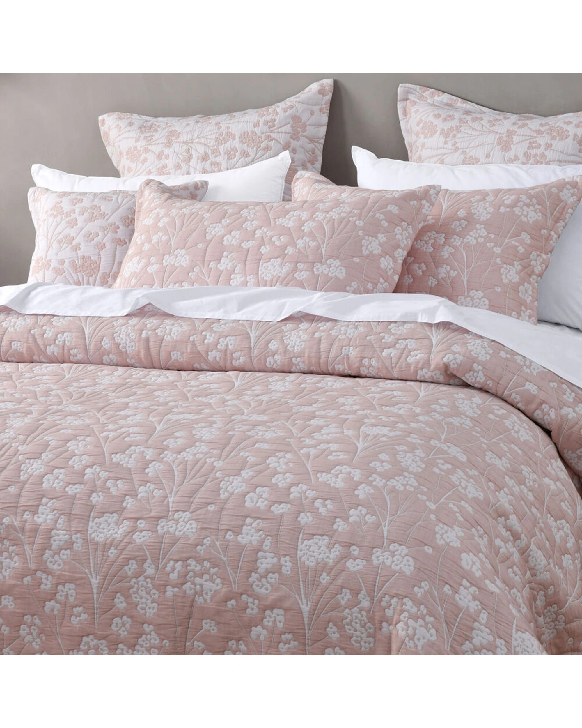 2 Bianca Myra Double Polyester Cotton Bedspread And Pillowcase Blush - Pink, 2 of 4