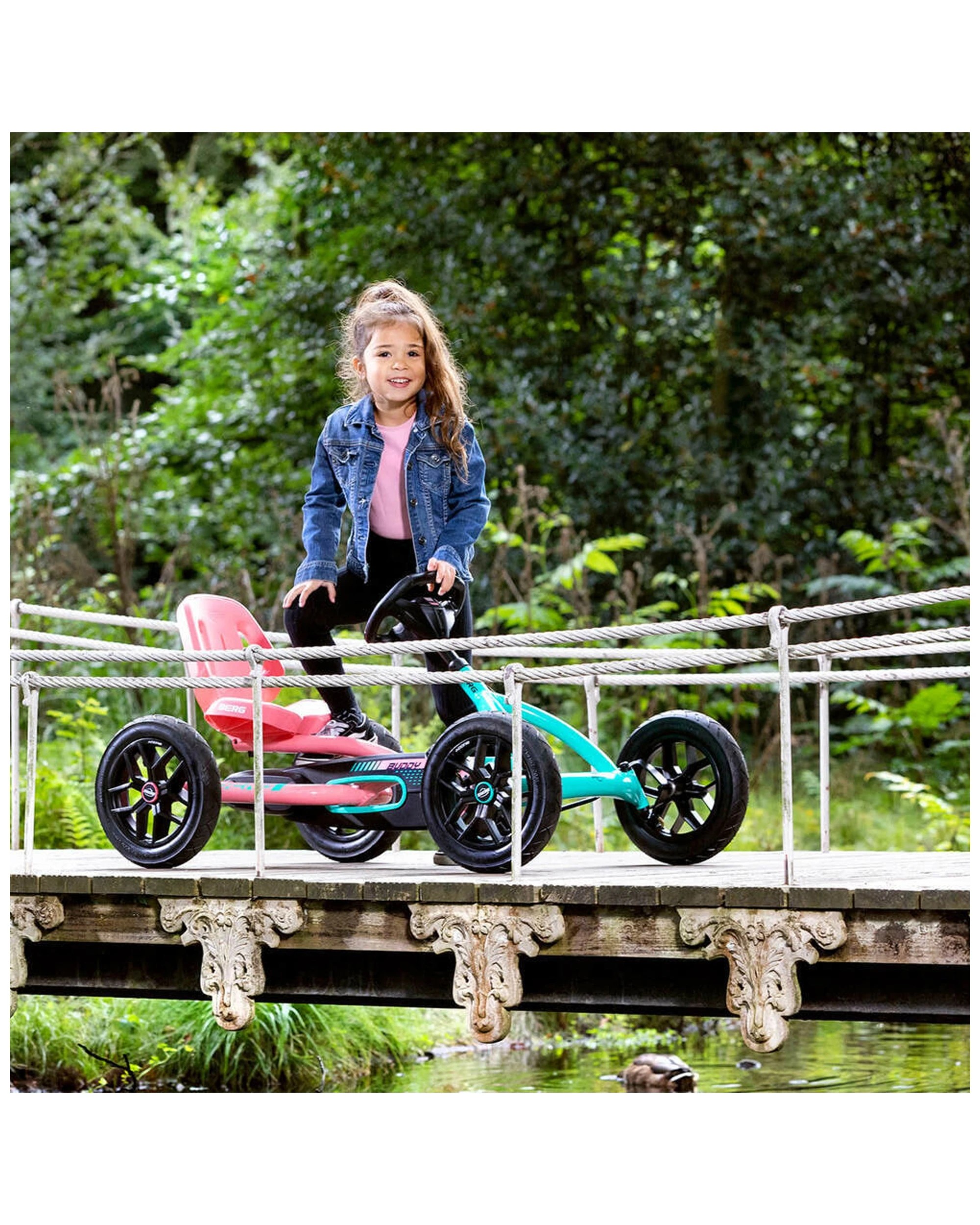 1 Berg Buddy Lua 2.0 Kids Pedal Go Kart Pink Mint 3 To 8 Years Ride On Kart - Pink, 1 of 5