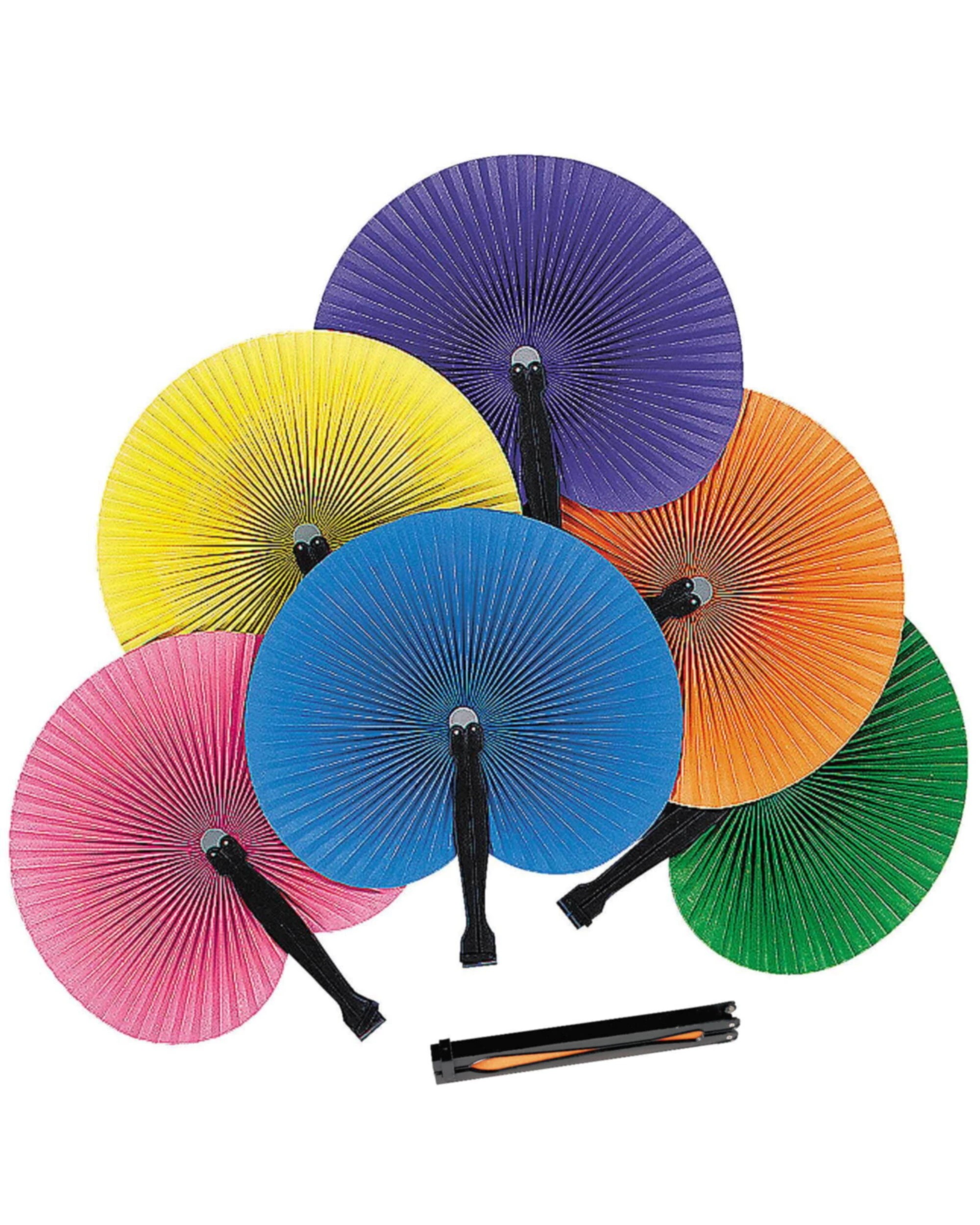 1 Partyrama Coloured Paper Fans Pack of 12, 1 of 1