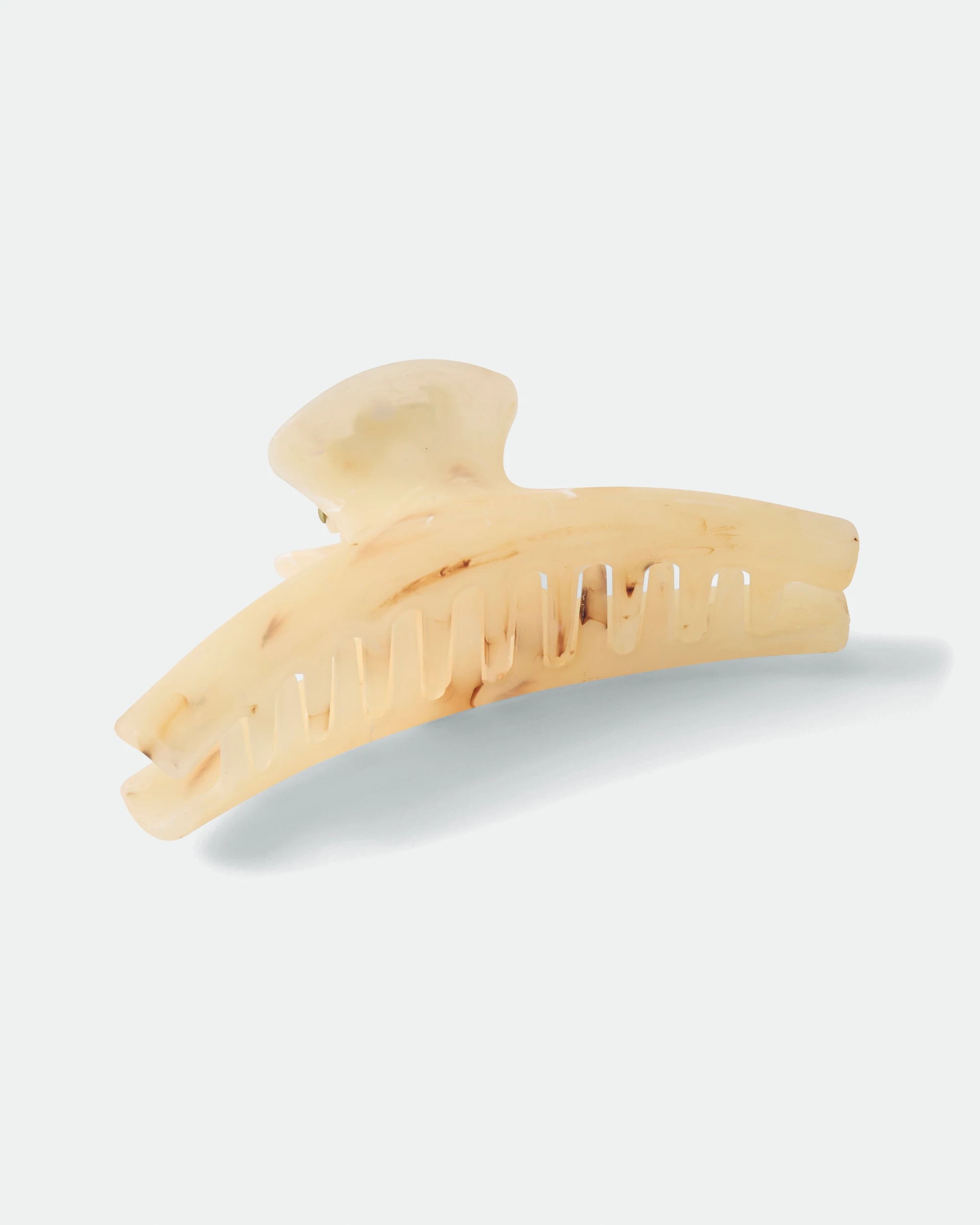 2 Yellow Matte Marble Look Claw Hair Clip, 2 of 3