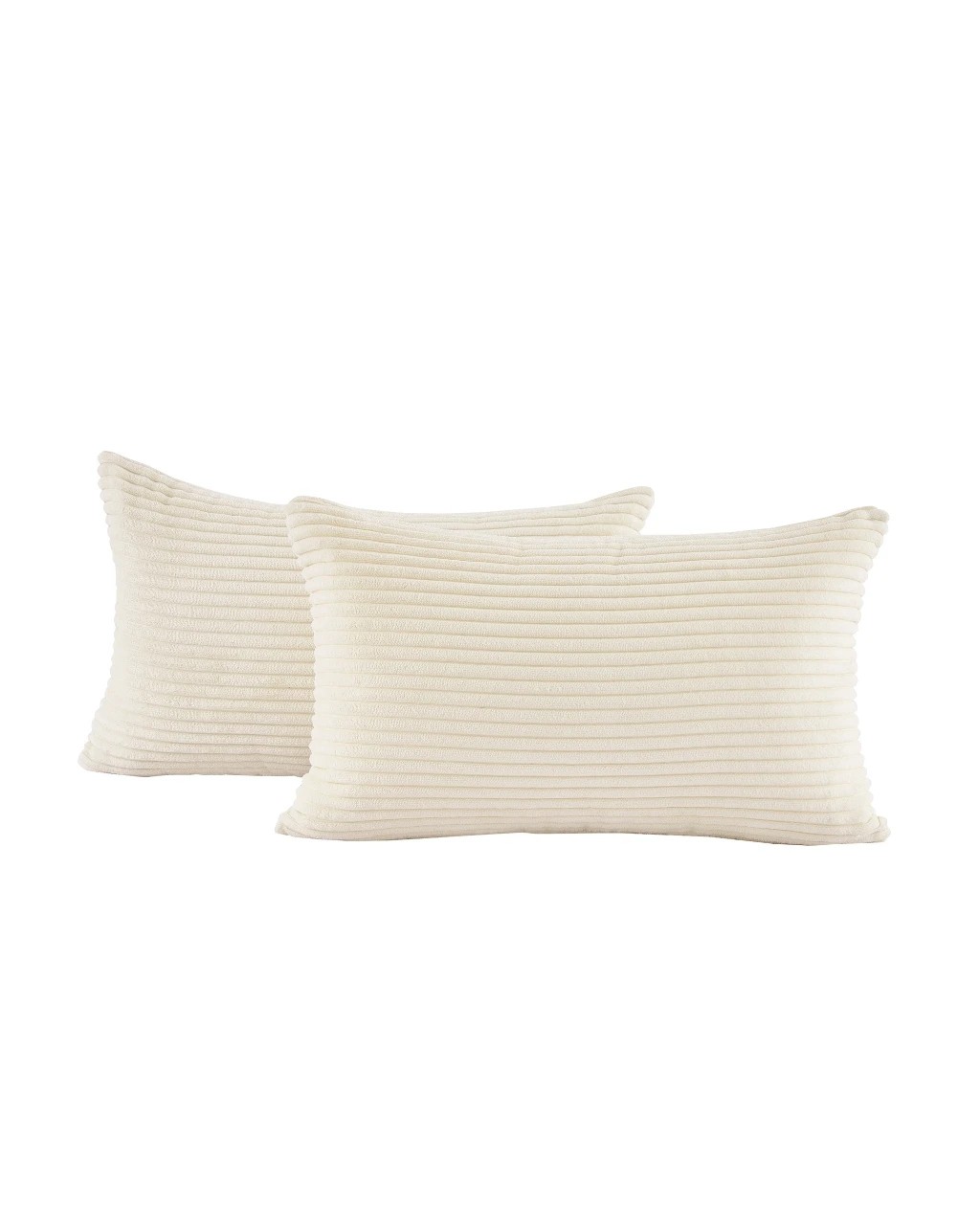 2 Gioia Casa 2-Pack Corduroy Velvet Cushion Covers 30x50cm - Cream, 2 of 2