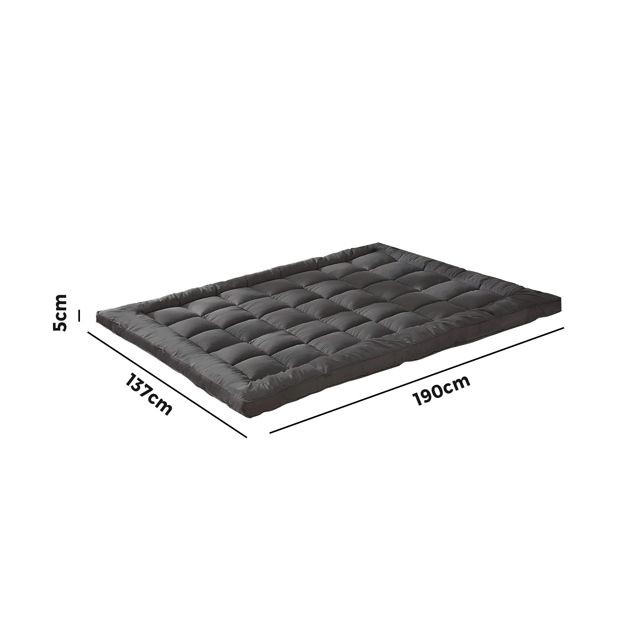 2 Bedra Bedding Mattress Topper Pillowtop Bamboo Double - Charcoal, 2 of 9