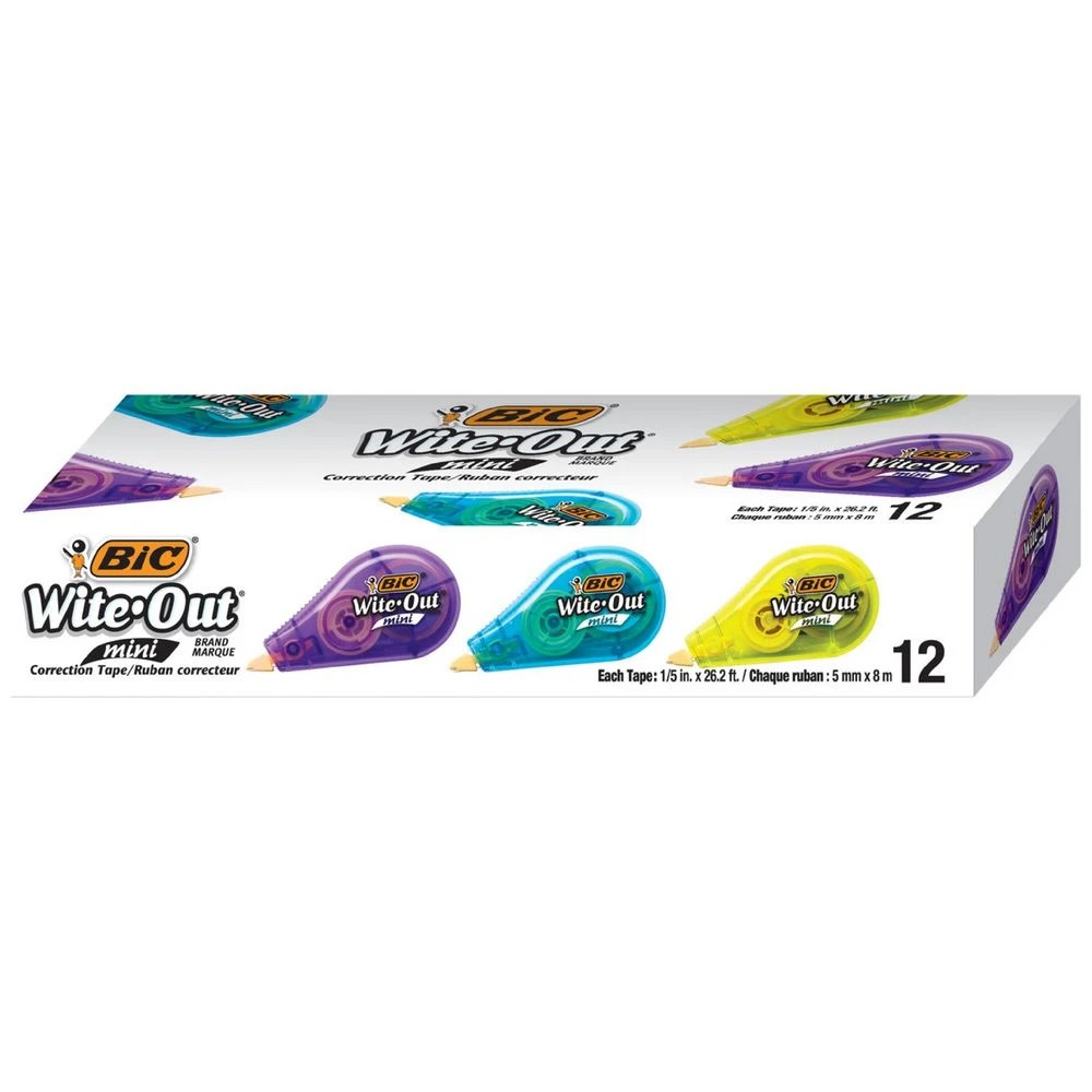 1 BIC Wite-Out Mini Correction Tape 5mmx8m Pk12, 1 of 1