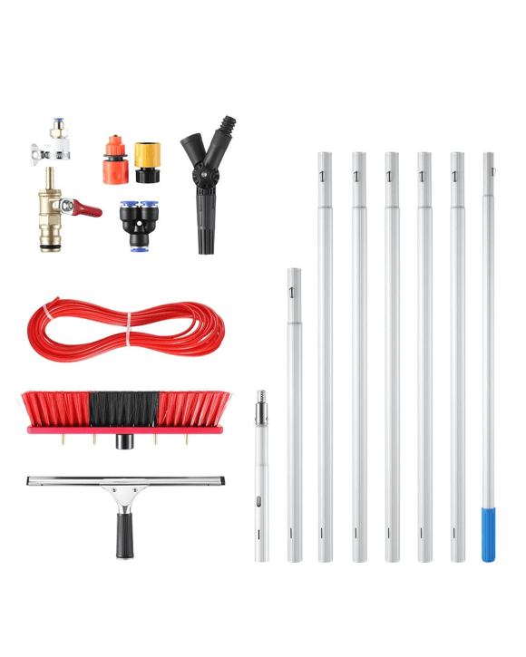 AUSWAY 7m Water Fed Pole Window Cleaning Tool Solar Panel Washing Kit Set Extendable Spray Cleaner System Car Glass Roof
