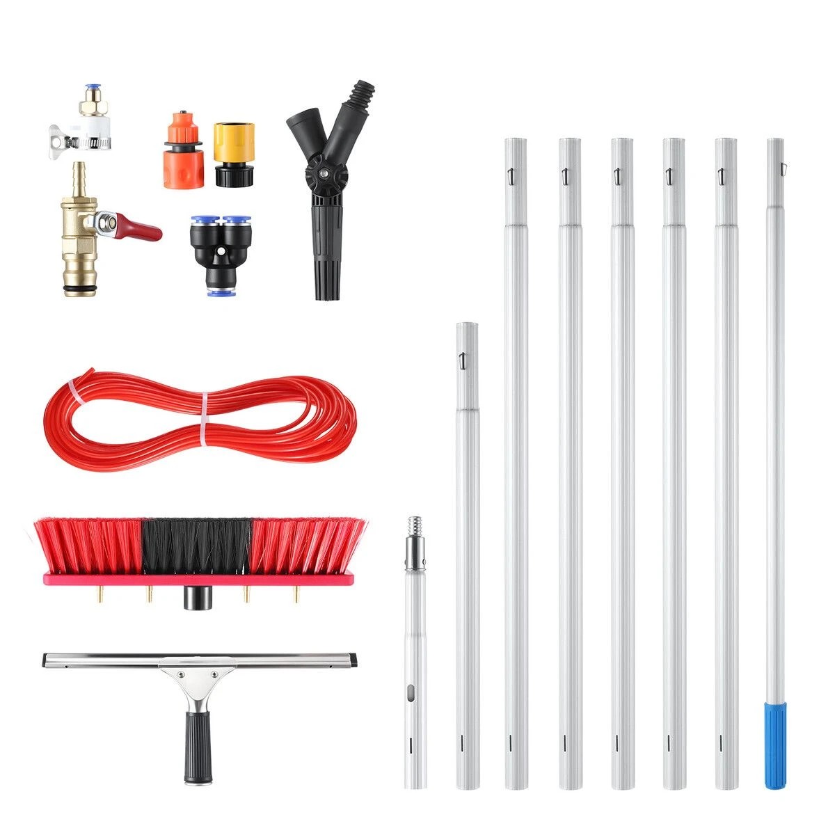 1 AUSWAY 7m Water Fed Pole Window Cleaning Tool Solar Panel Washing Kit Set Extendable Spray Cleaner System Car Glass Roof, 1 of 2
