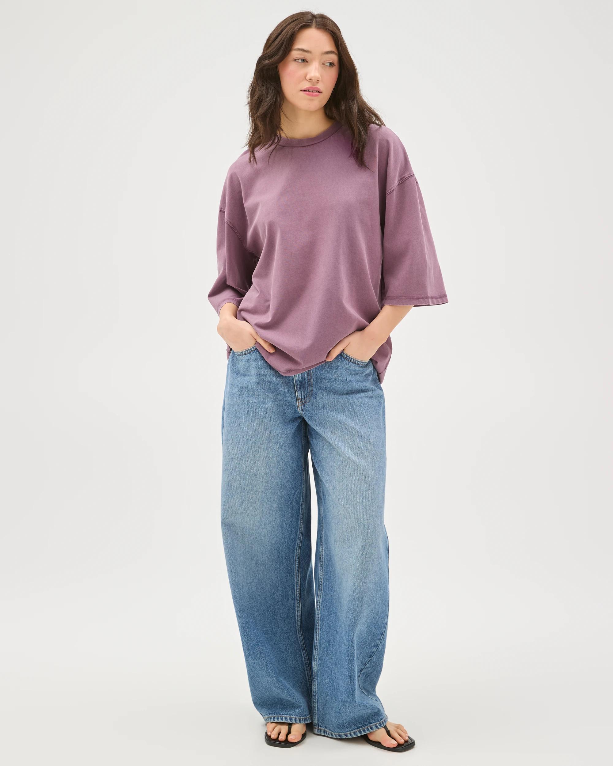 1 Lily Loves Australian Cotton Oversized T-Shirt LILAC ASH, 1 of 7