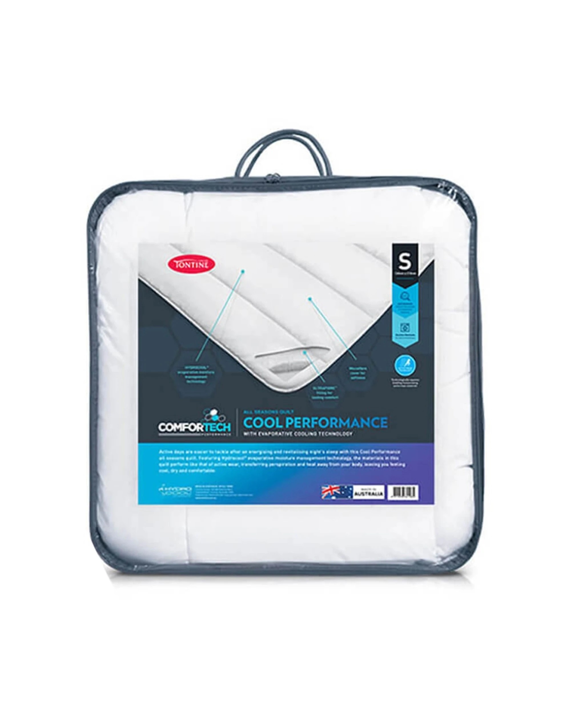 1 Tontine Comfortech Cool Performance Quilt All Seasons - Single Bed - White, 1 of 3