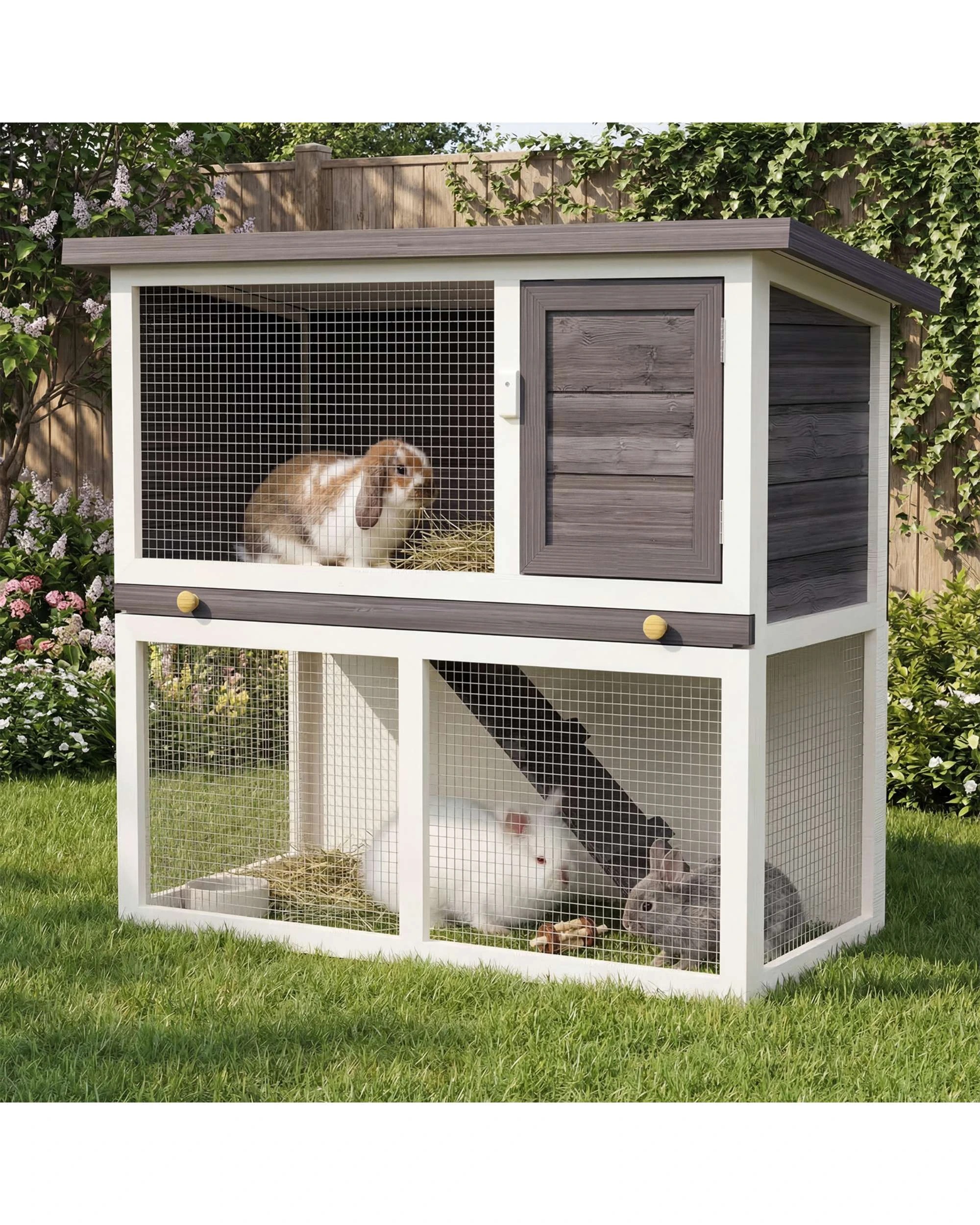 2 Advwin Rabbit Hutch Chicken Coop Pet House, 2 of 9