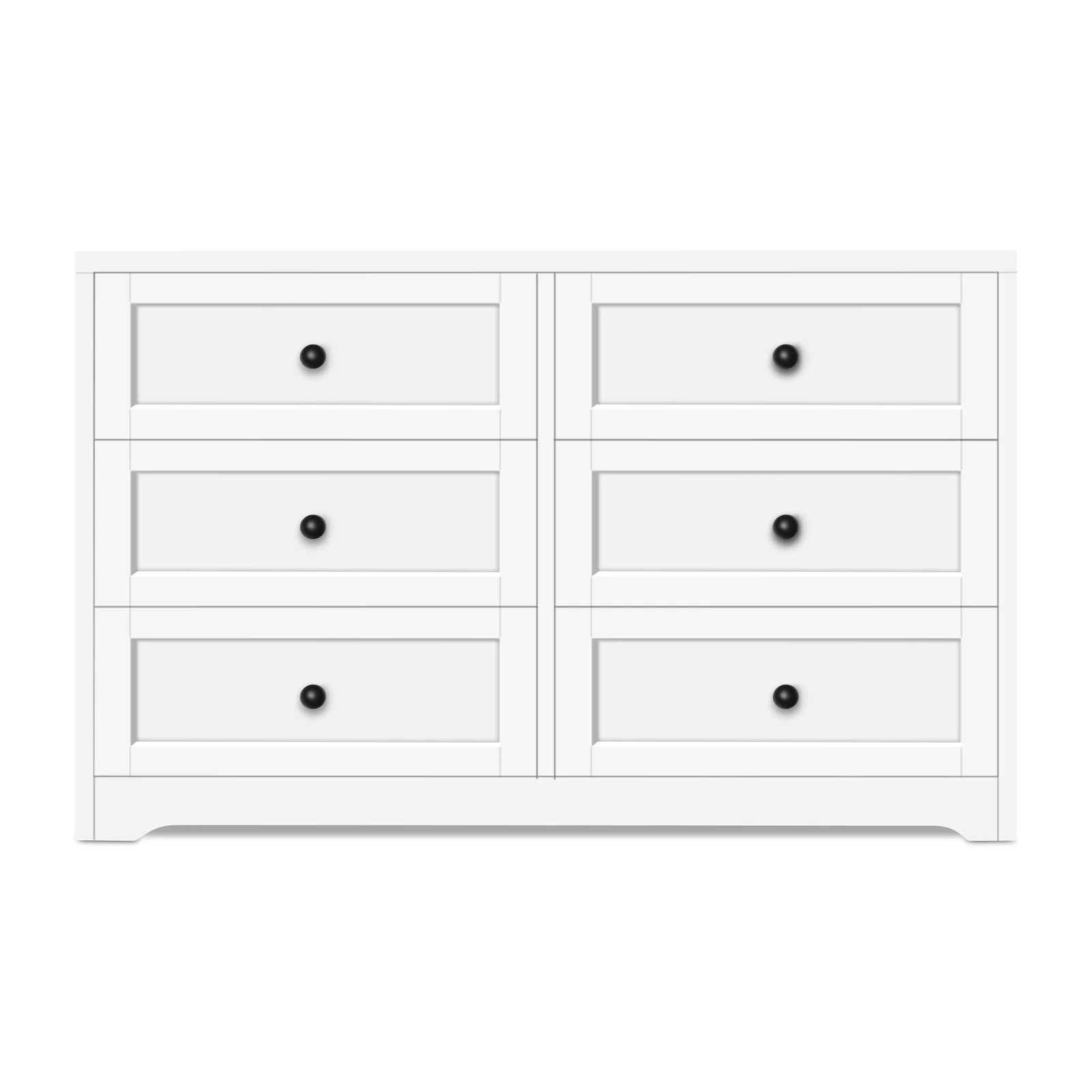 3 Alfordson 6 Chest of Drawers Bedside Table Hamptons Bedroom Storage - White, 3 of 10