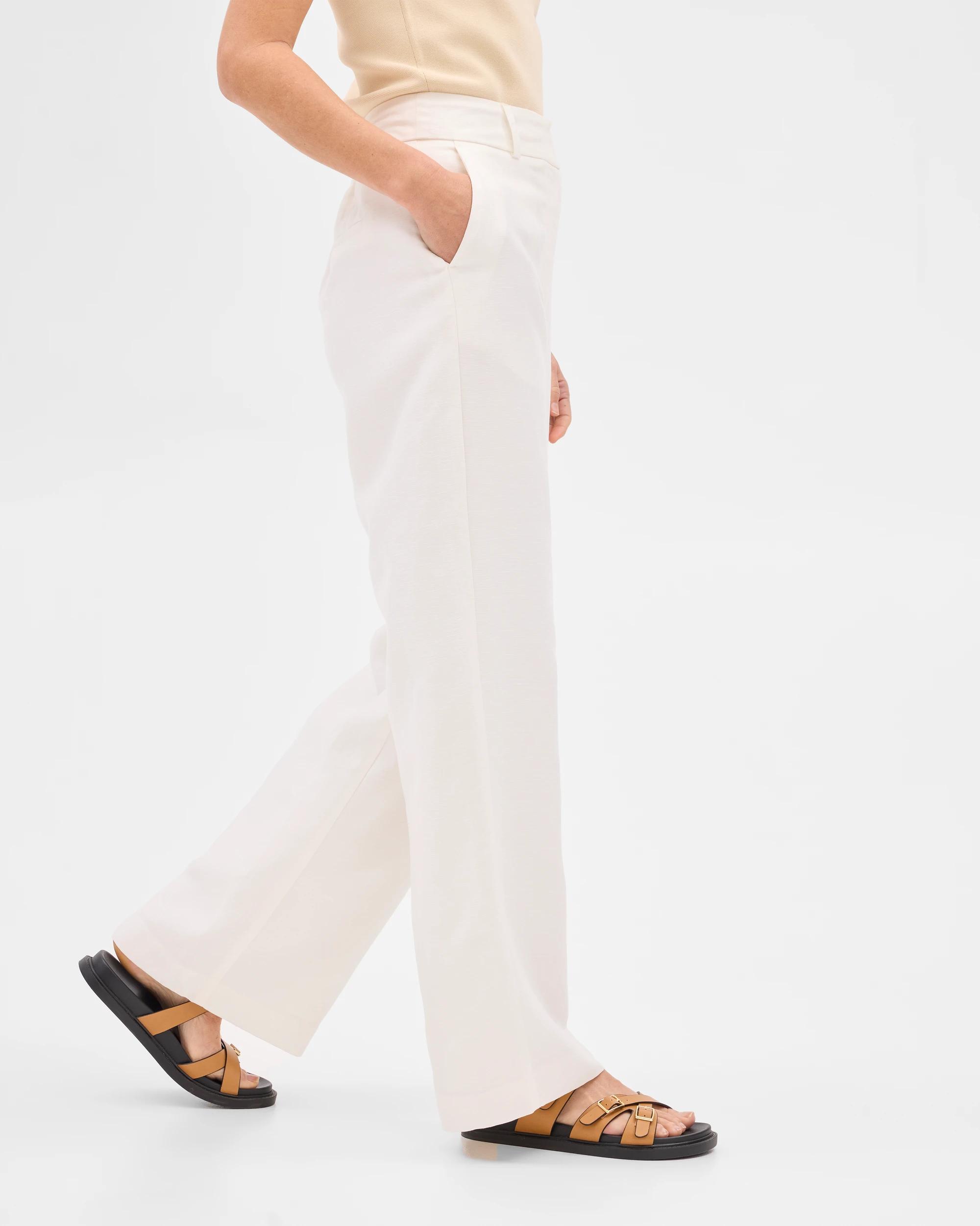 2 Linen Blend Wide Leg Pants - Preview PEARL, 2 of 7