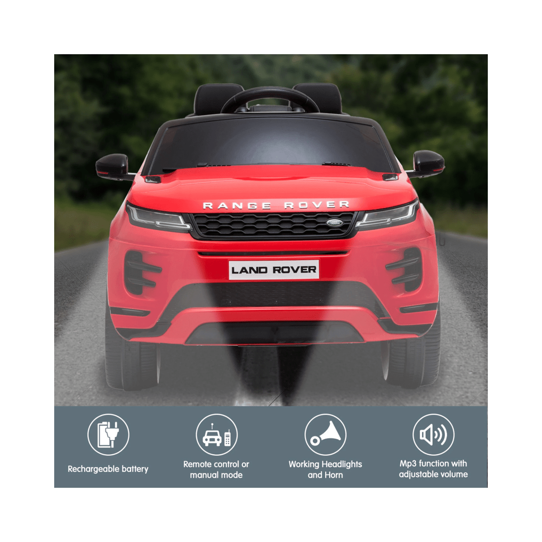 9 Kahuna Land Rover Licensed Kids Electric Ride On Car Remote Control - Red, 9 of 10