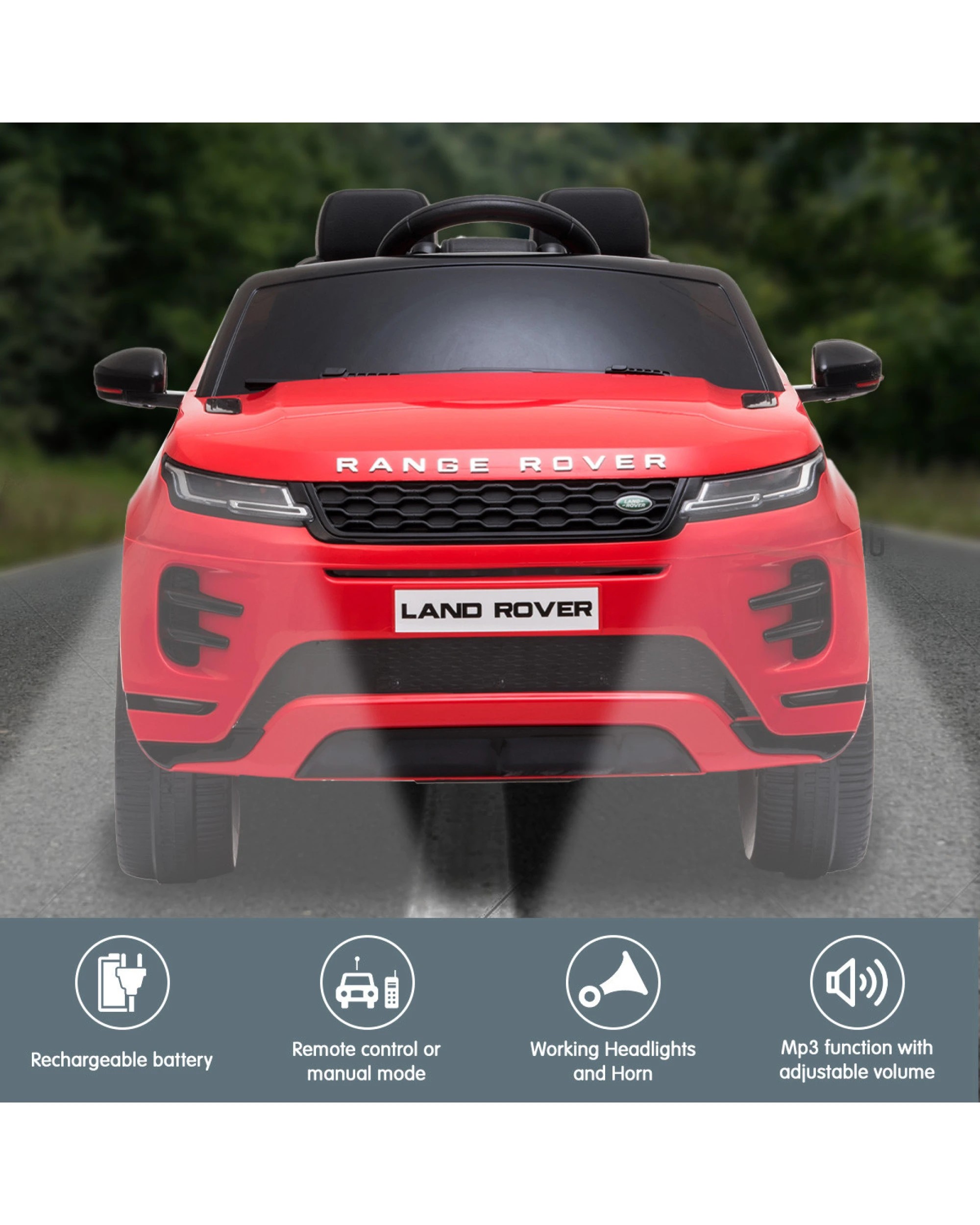 9 Kahuna Land Rover Licensed Kids Electric Ride On Car Remote Control - Red, 9 of 10