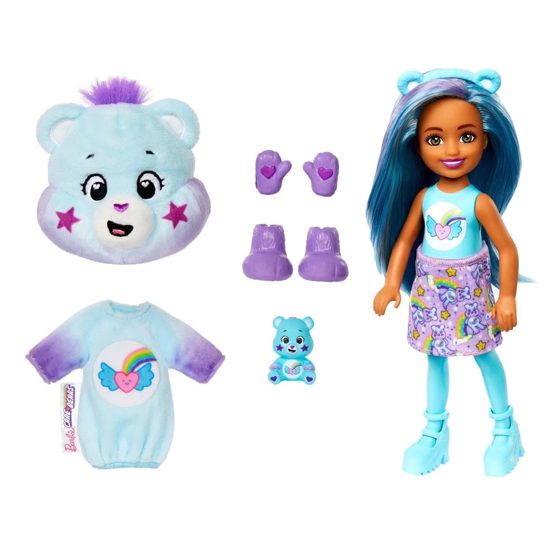 6 Barbie Cutie Reveal Care Bears Chelsea Small Dolls & Accessories - Assorted, 6 of 7