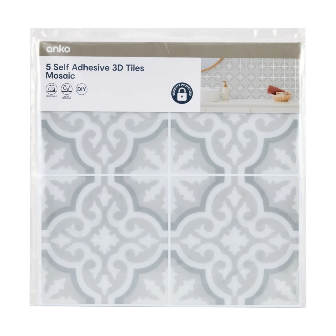 4 5 Pack Self Adhesive 3D Tiles - Mosaic, 4 of 5