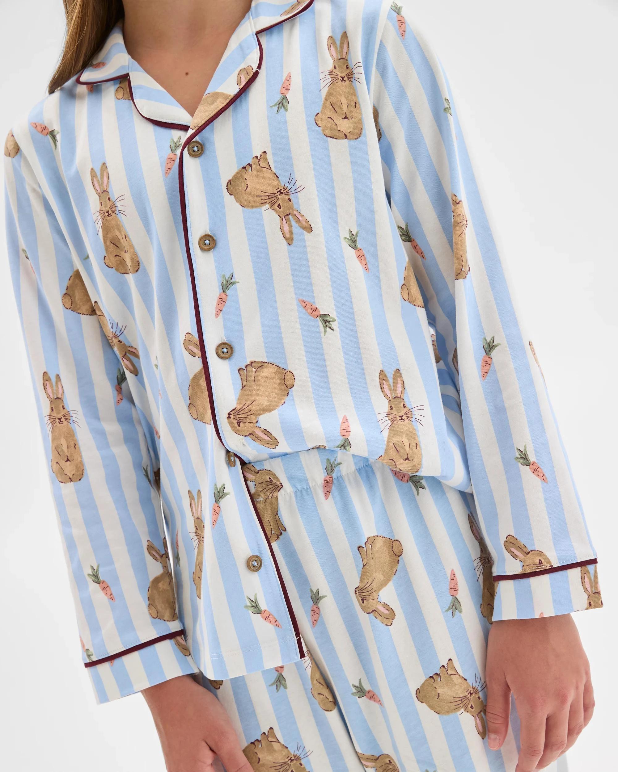 8 Target Kids Family Matching Australian Cotton Easter Older Kids Pyjama Set - Bunny Stripe BUNNY BLUE, 8 of 10