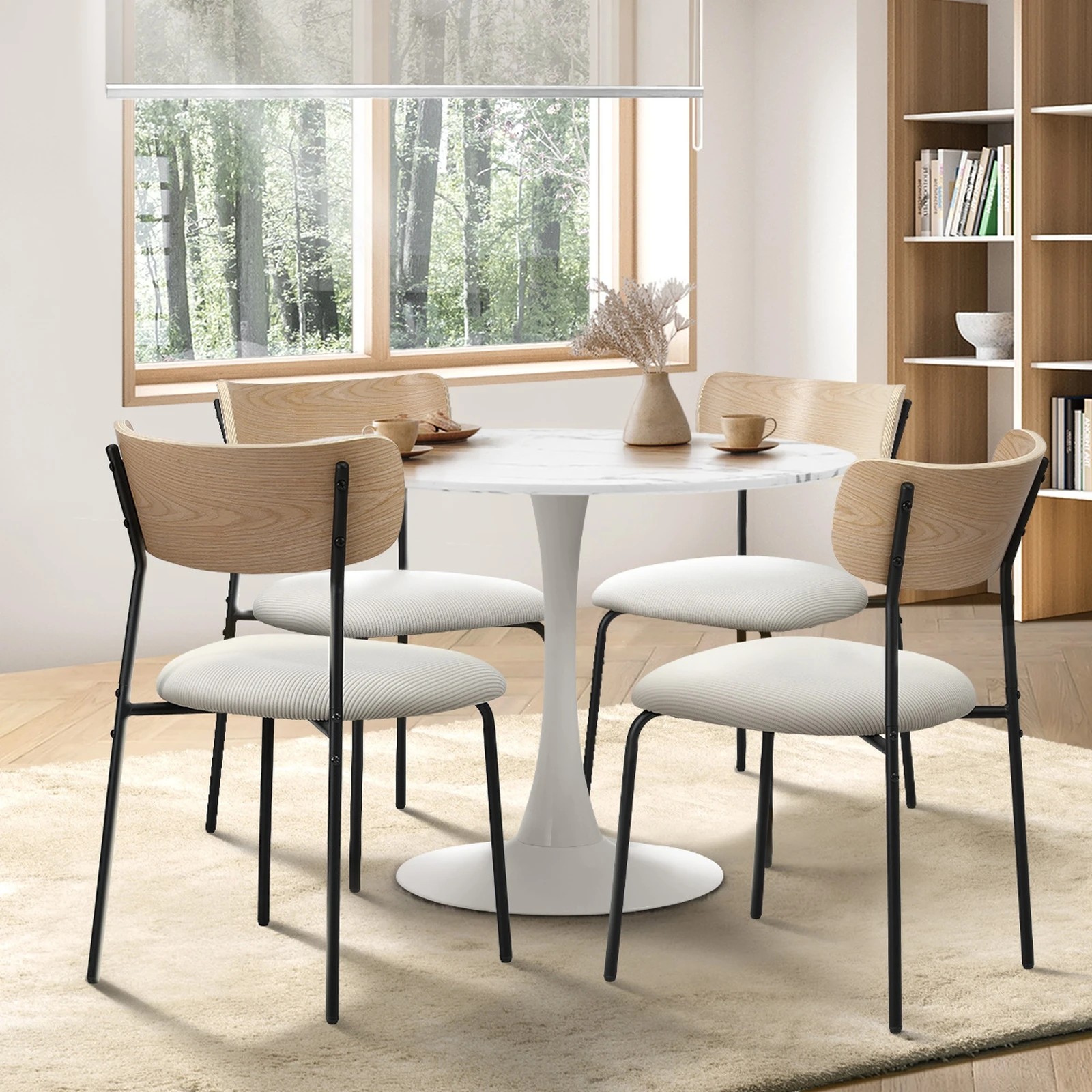 3 Oikiture 90cm Dining Table And Chairs 4-seater Kitchen Furniture Set
 - Multi, 3 of 10