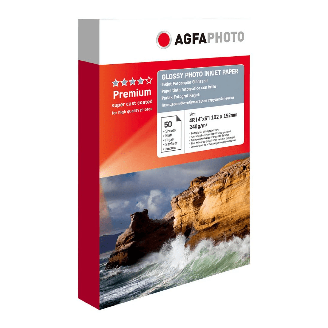 1 AGFA 6x4' Gloss Photo Paper 240gsm 50 Pack, 1 of 1