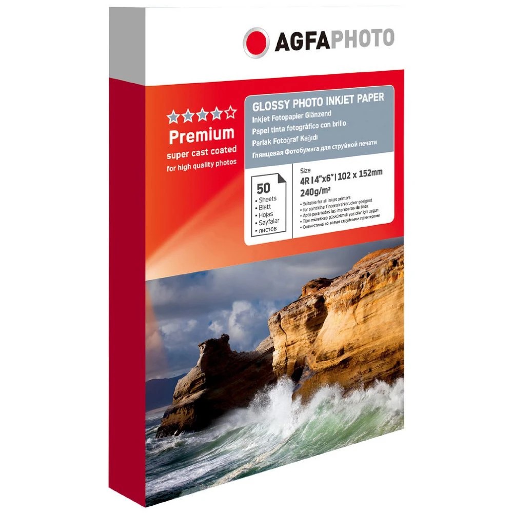 1 AGFA 6x4' Gloss Photo Paper 240gsm 50 Pack, 1 of 1