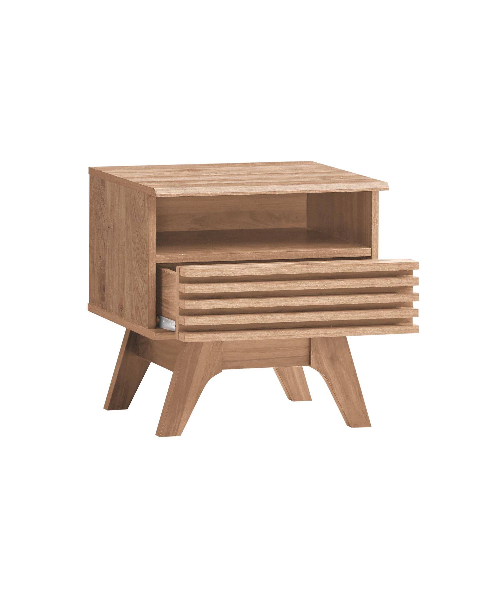 3 Kodu Bedside Unit Side Table Nightstand 1 Drawer Oak - Natural, 3 of 5