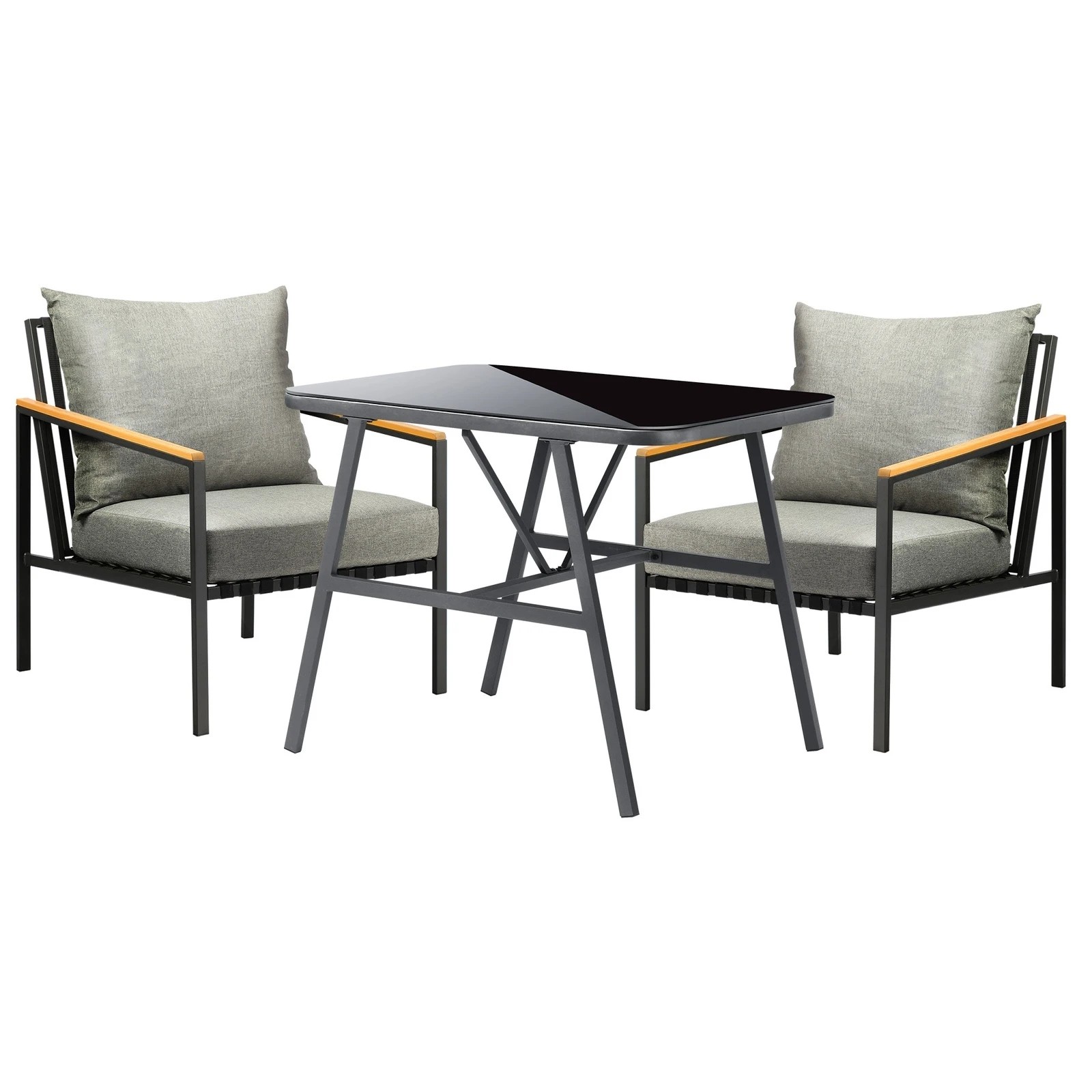 7 Livsip Outdoor Dining Set Table And Chairs Patio Furniture Garden Setting 3pcs
 - Multi, 7 of 10