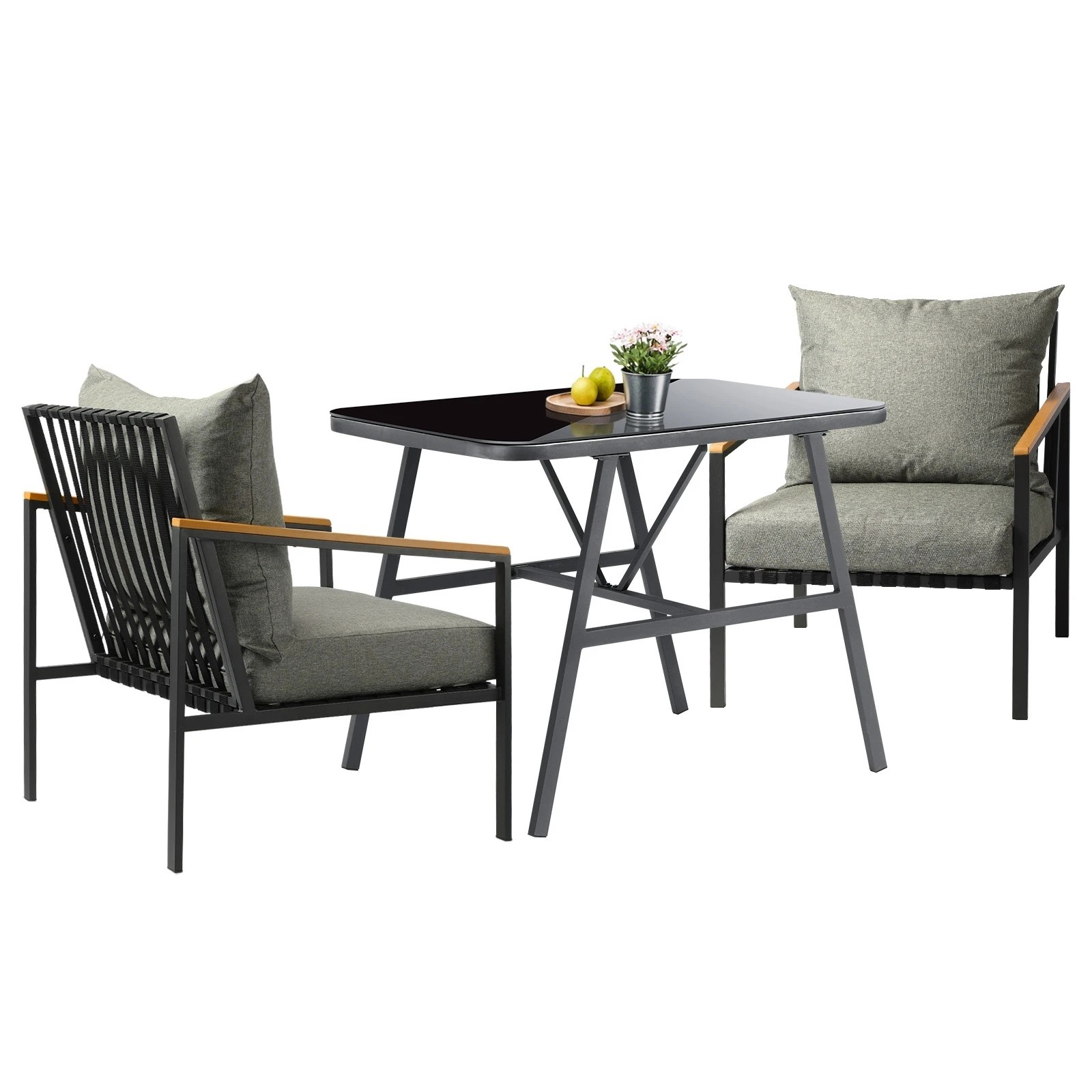 1 Livsip Outdoor Dining Set Table And Chairs Patio Furniture Garden Setting 3pcs
 - Multi, 1 of 10