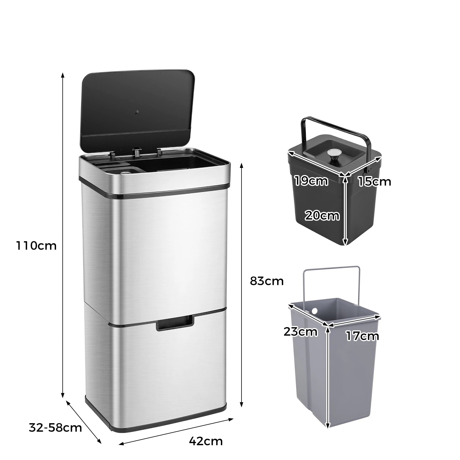 5 Costway 72L Motion Sensor Rubbish Bin Trash Can, 5 of 6