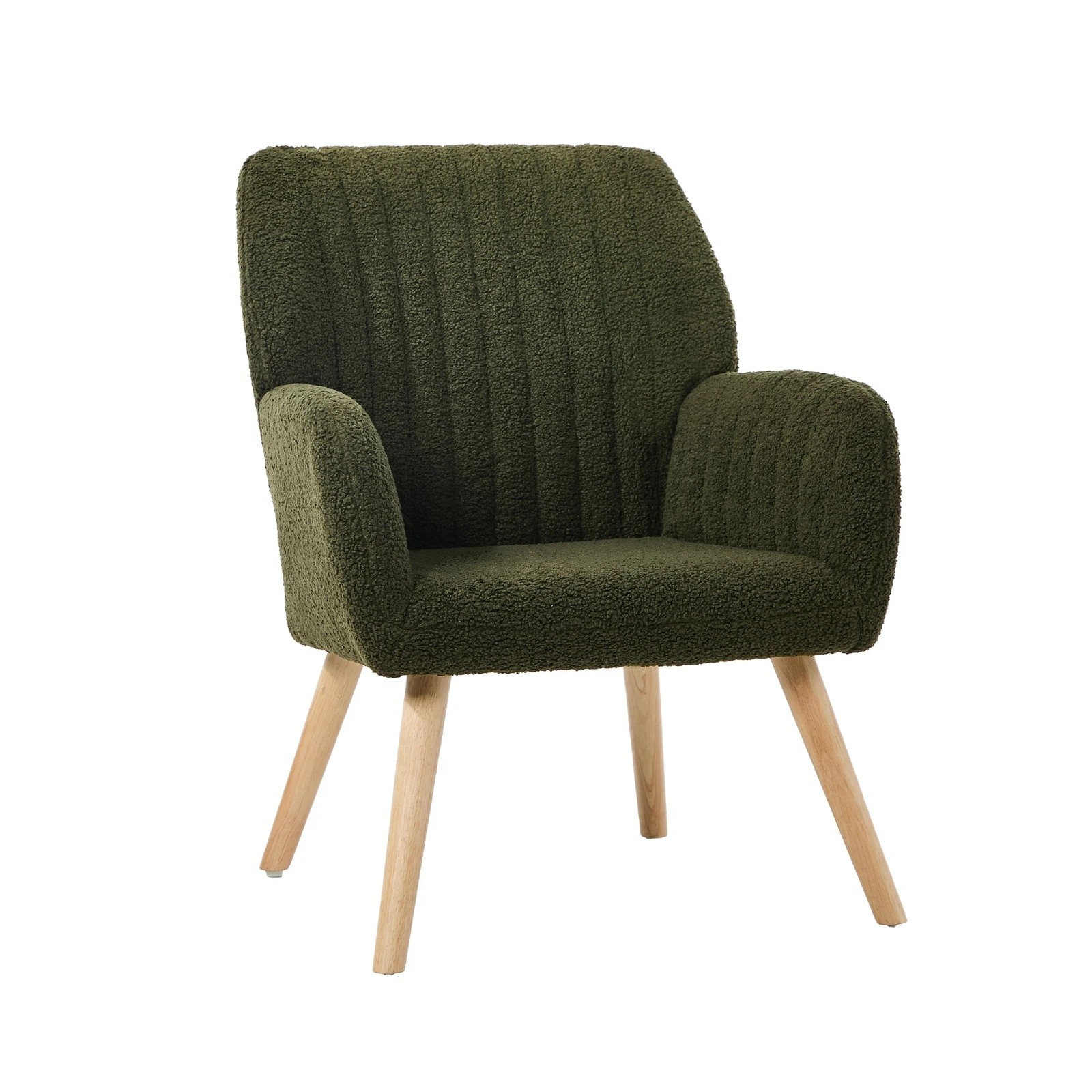 7 Oikiture Armchair Lounge Sofa Chair Sherpa Accent Chairs Armchairs Couches - Green, 7 of 10