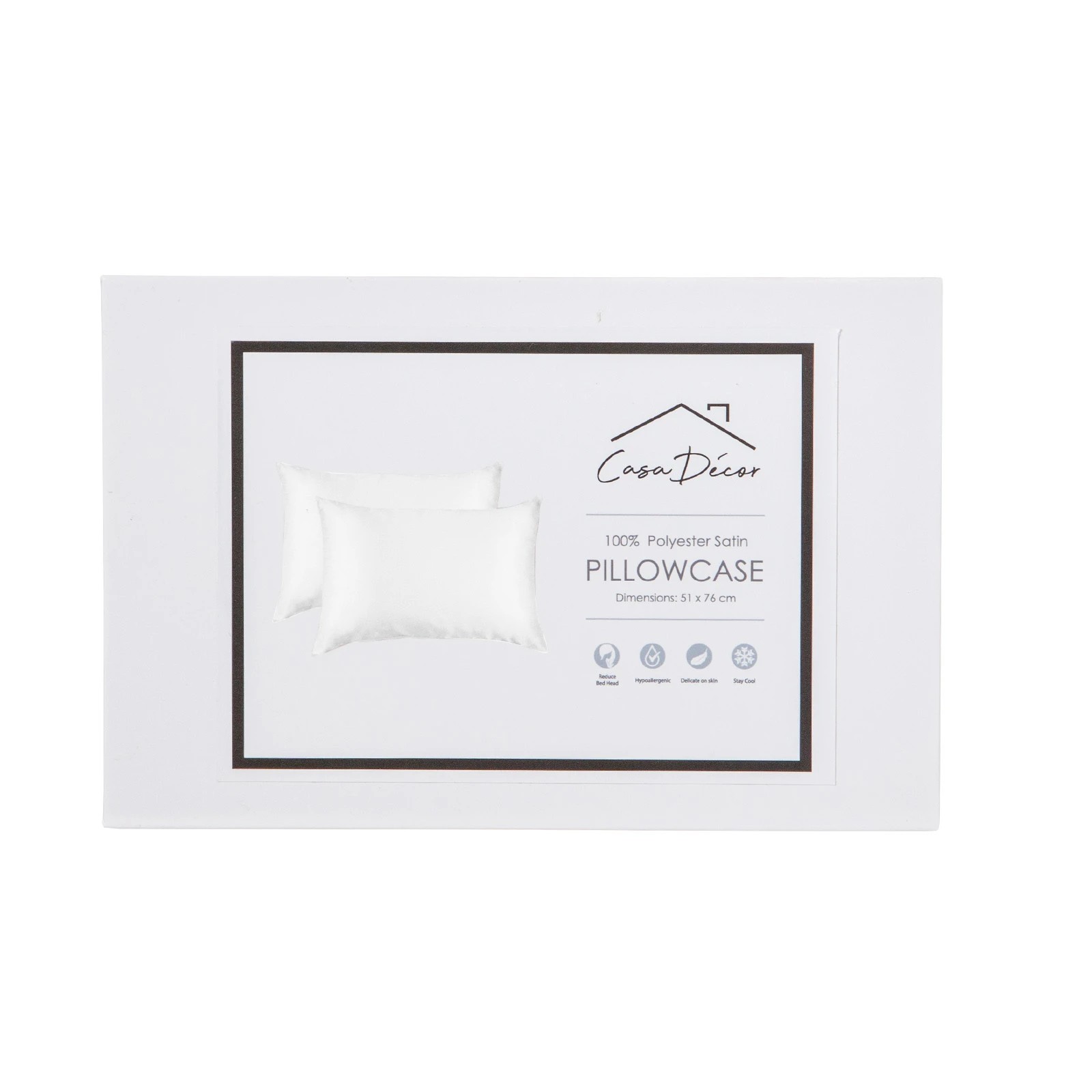 8 Casa Decor Luxury Satin Pillowcase Set With Gift Box Luxury Bedding  Twin Pack - White, 8 of 10