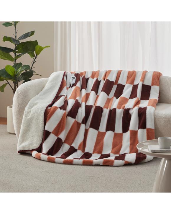 Dreamaker Alma Faux Fur Heated 180x200cm - Chocolate Mousse