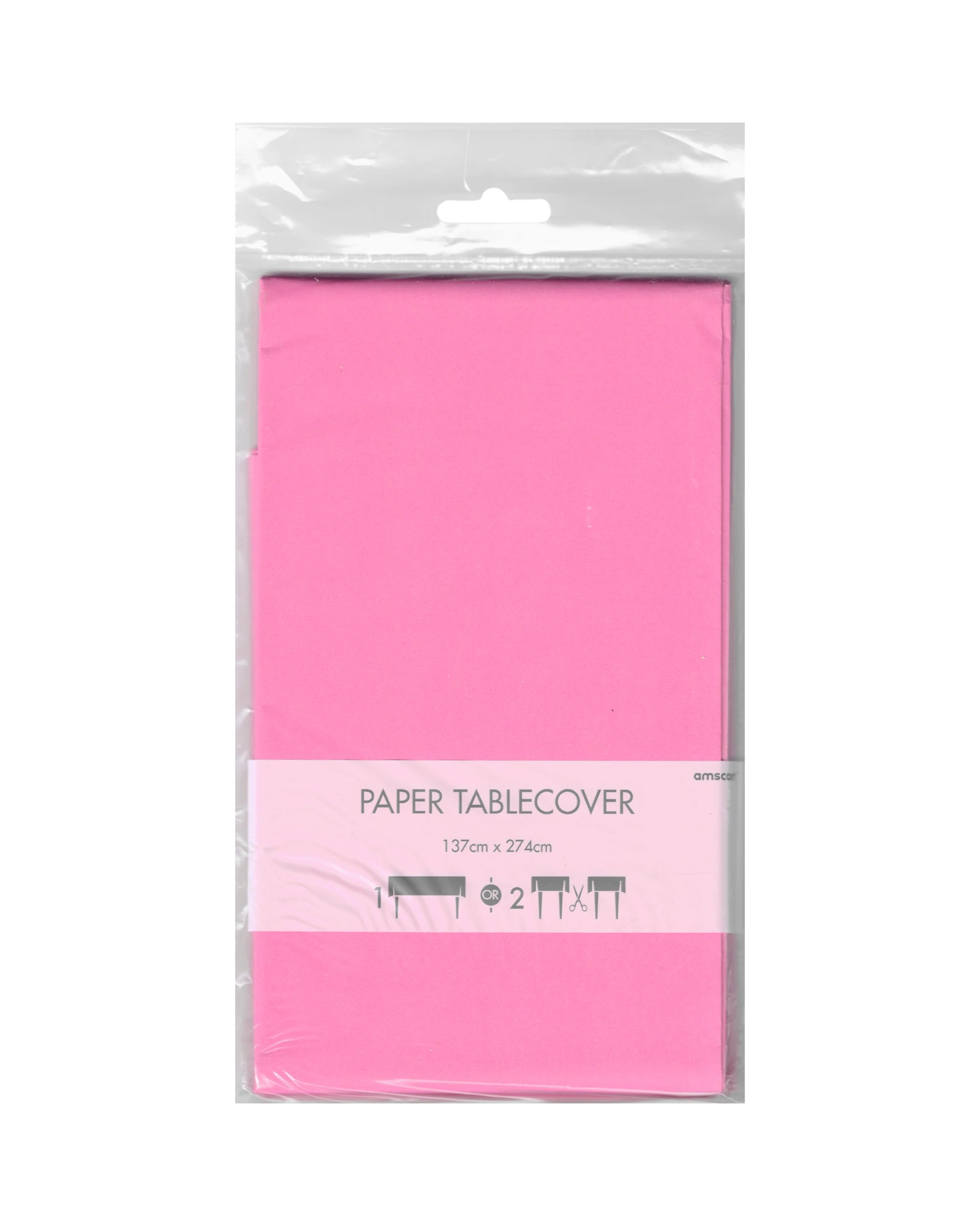 3 Amscan Inc. Bright Rectangle Paper Tablecloth - Pink, 3 of 4