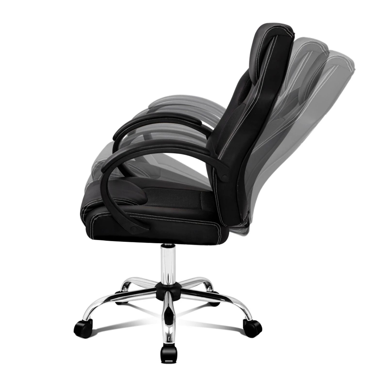 5 Alfordson Gaming Office Chair Racing Executive Computer PU Leather Mesh Seat - Black, 5 of 10