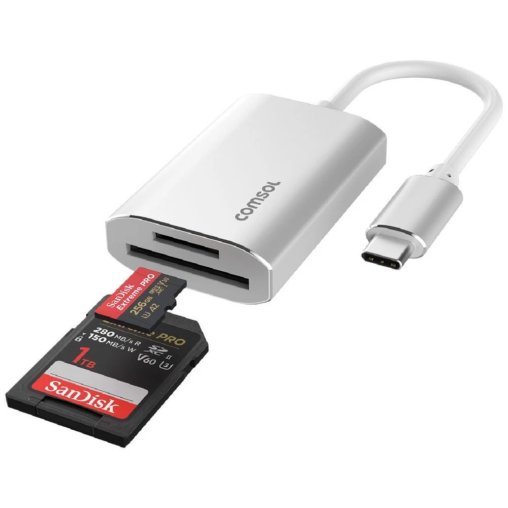 1 Comsol SD and MicroSD 4.0 USB-C Reader, 1 of 4