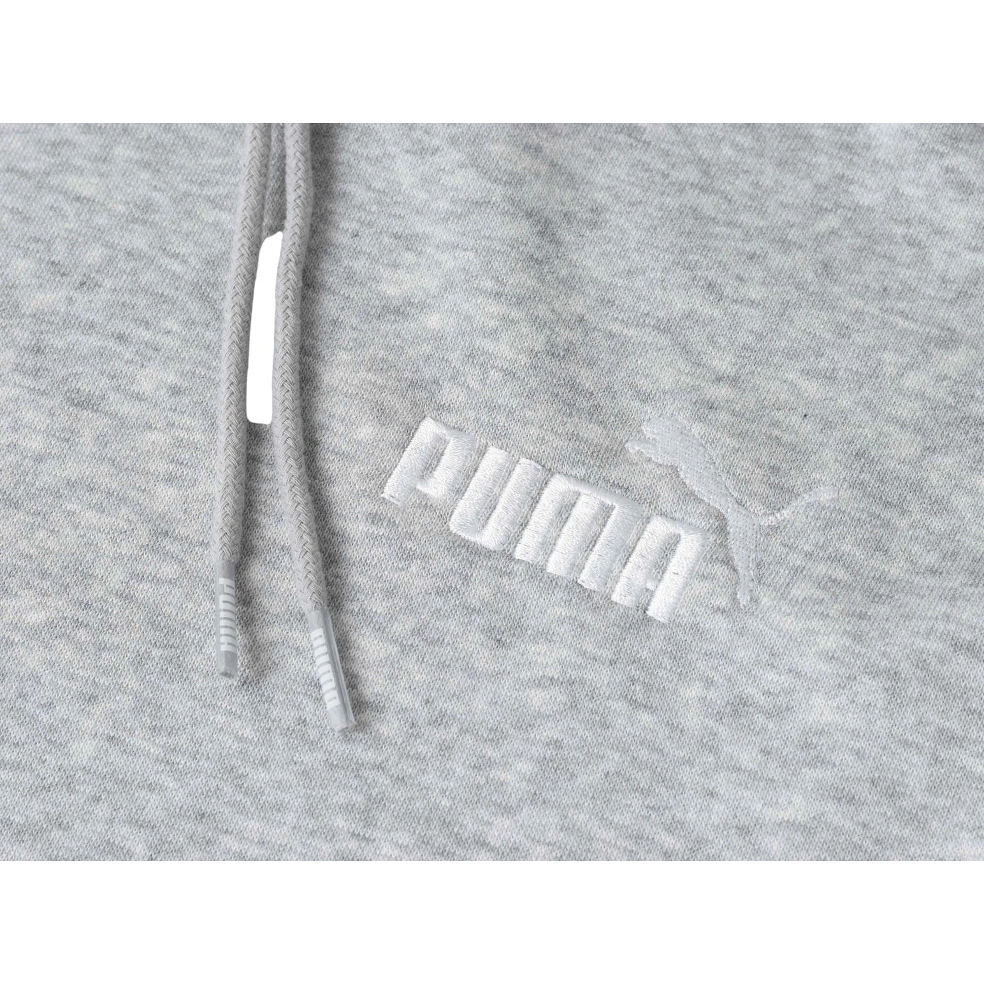 6 Puma Mens Essentials Small Logo Hoodie Light Grey Heather Grey, 6 of 9