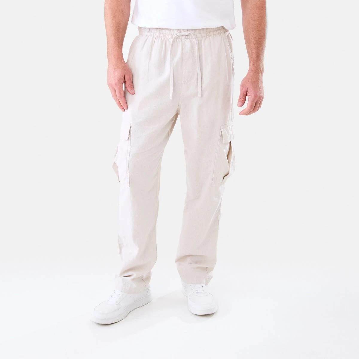 1 Linen Cargo Pants Bge Ntural, 1 of 6