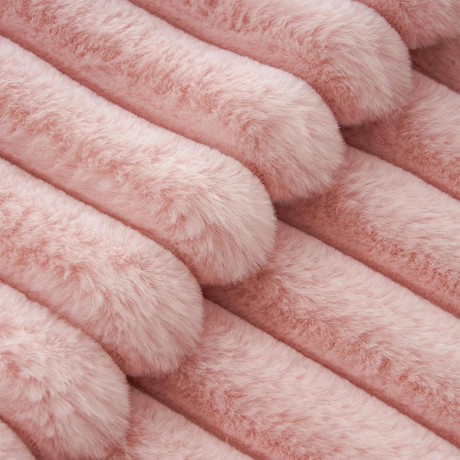 2 Gioia Casa 2-Pack Faux Fur European Pillowcases 65x65cm - Pink, 2 of 2