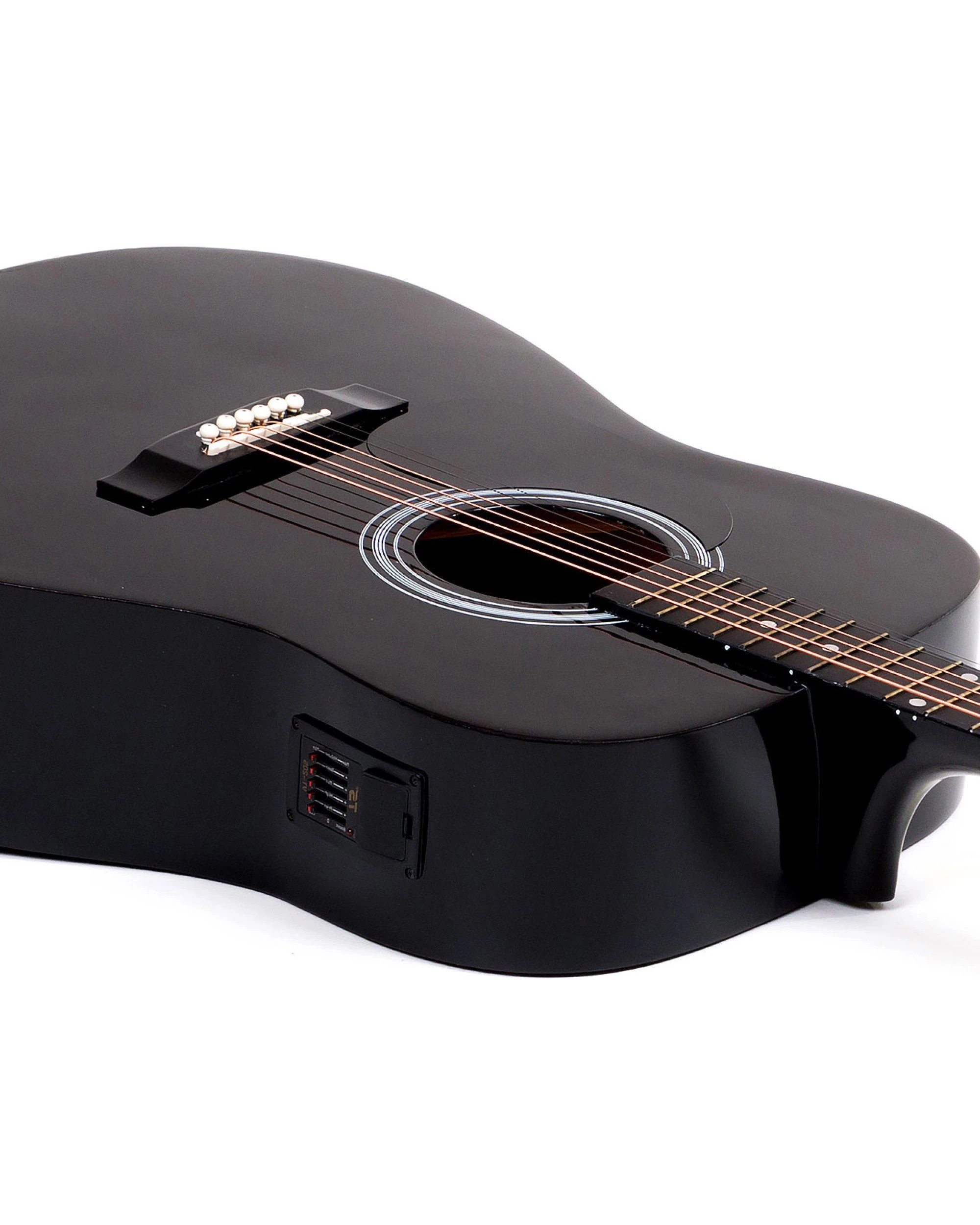 4 Karrera 41in Acoustic Guitar with EQ Band String Musical Instrument - Black, 4 of 7