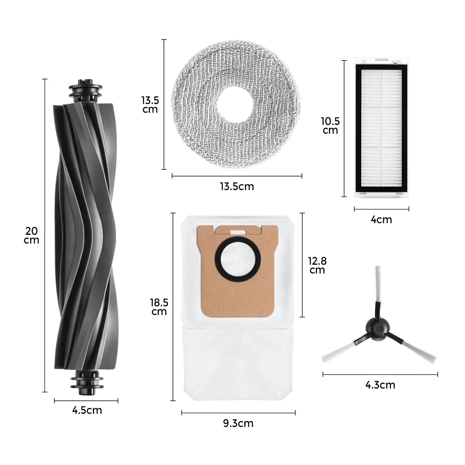 3 Ausway 15 Pcs Accessories Kit for Dreame L20 Ultra / L20 Ultra Complete / L30s Ultra Robot Vacuum Cleaner, 3 of 7