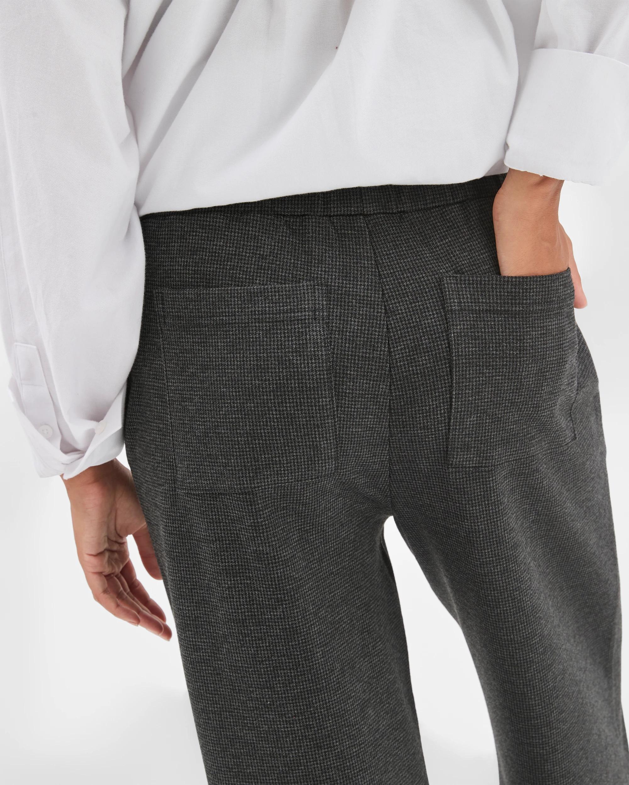 5 Target Woman Wide Leg Check Jogger Pants CHARCOAL, 5 of 6