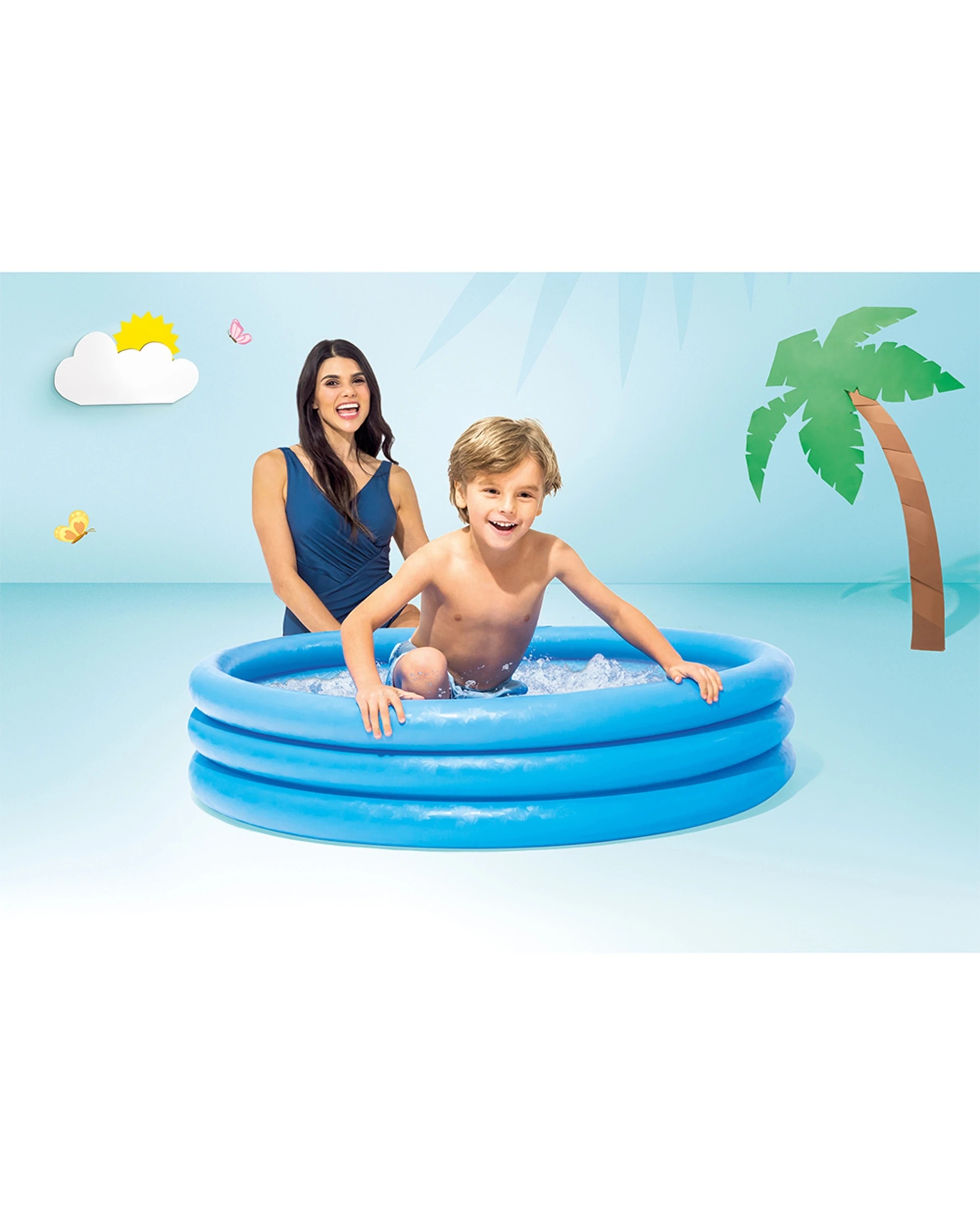 4 Intex 2PK Crystal 114x25cm Inflatable Swimming Pool Kids 2+ - Blue, 4 of 5